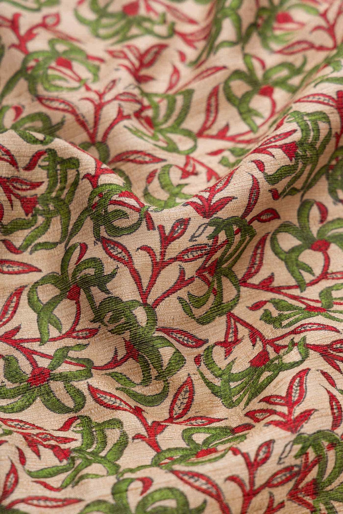 Beige Tussar Silk Saree