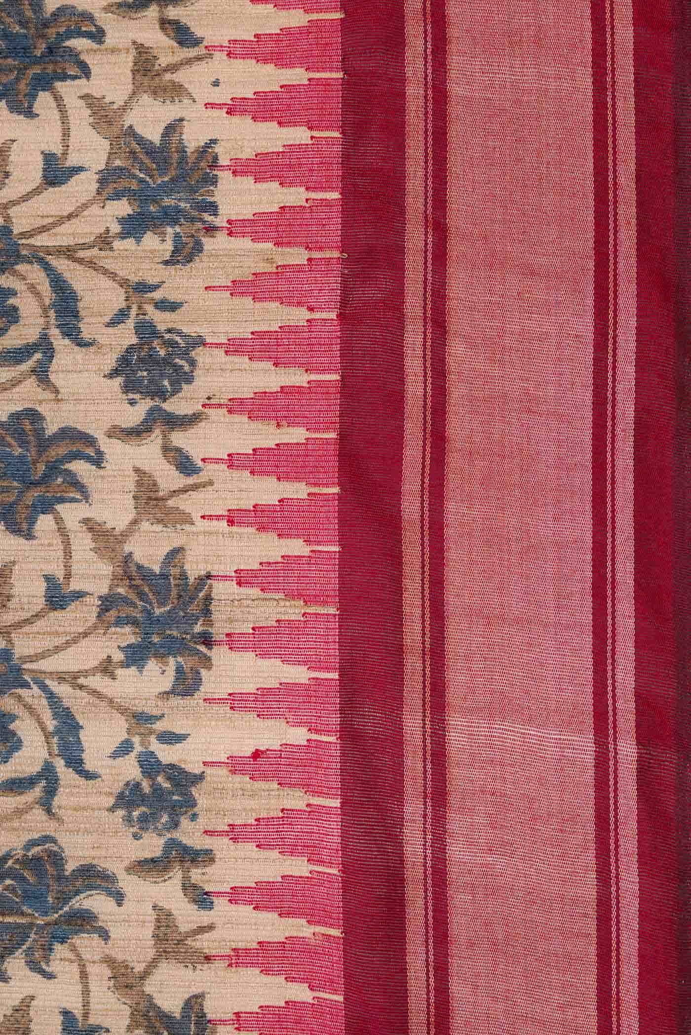 Sandal Jute Silk Saree
