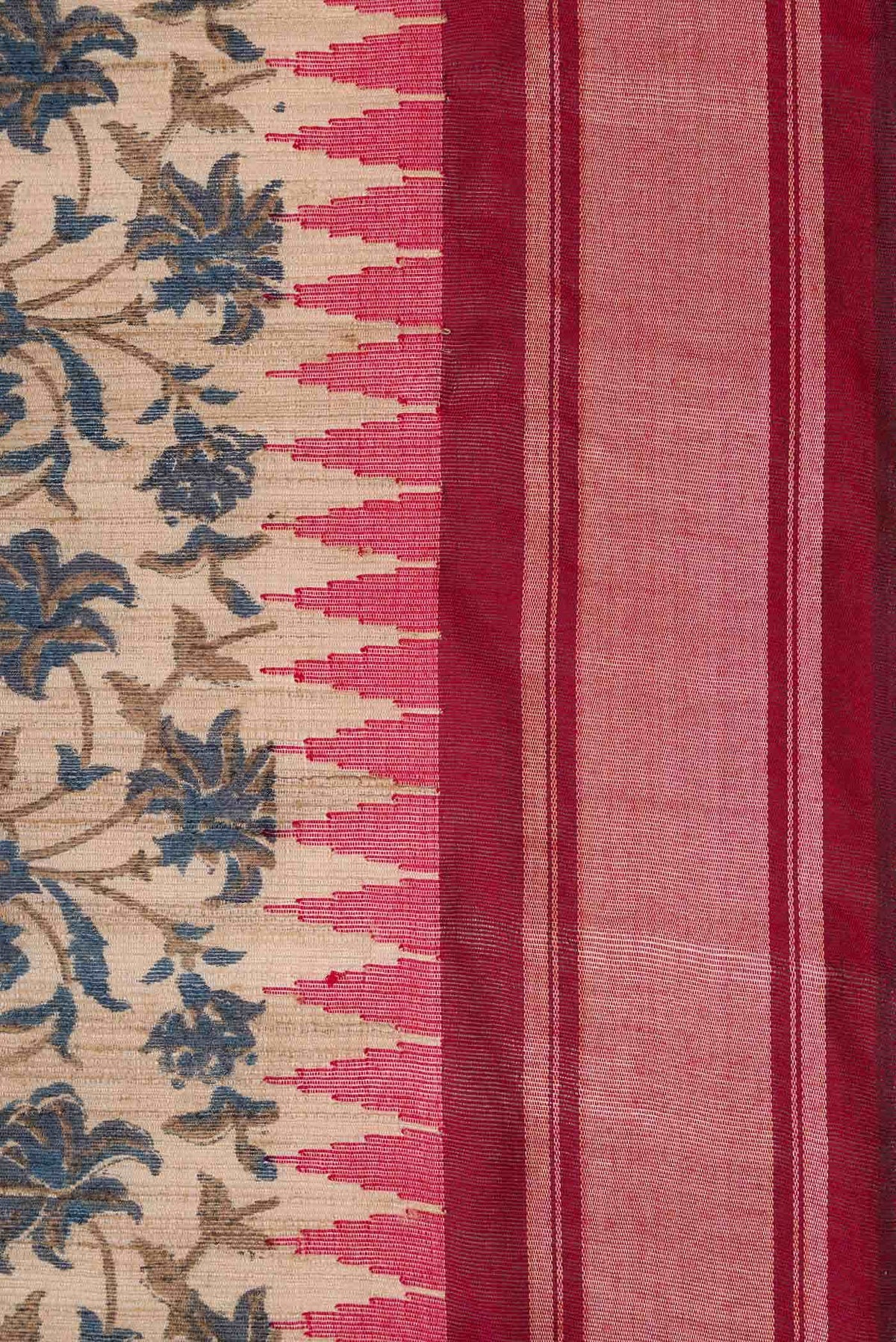 Beige Jute Silk Saree