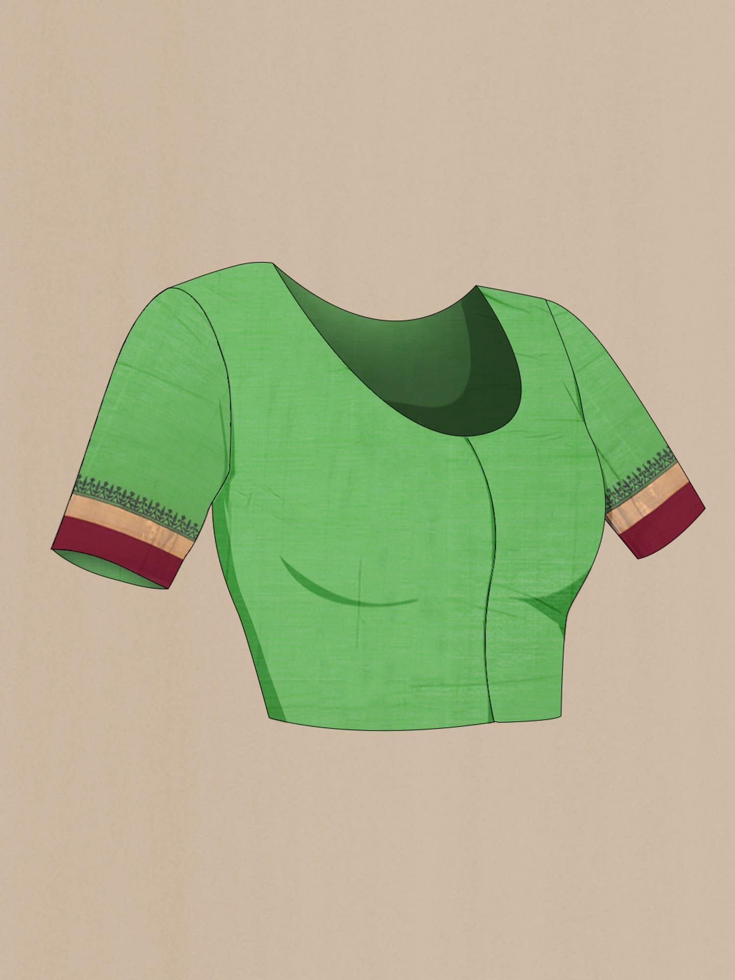 Green Blended Ilkal Cotton Saree