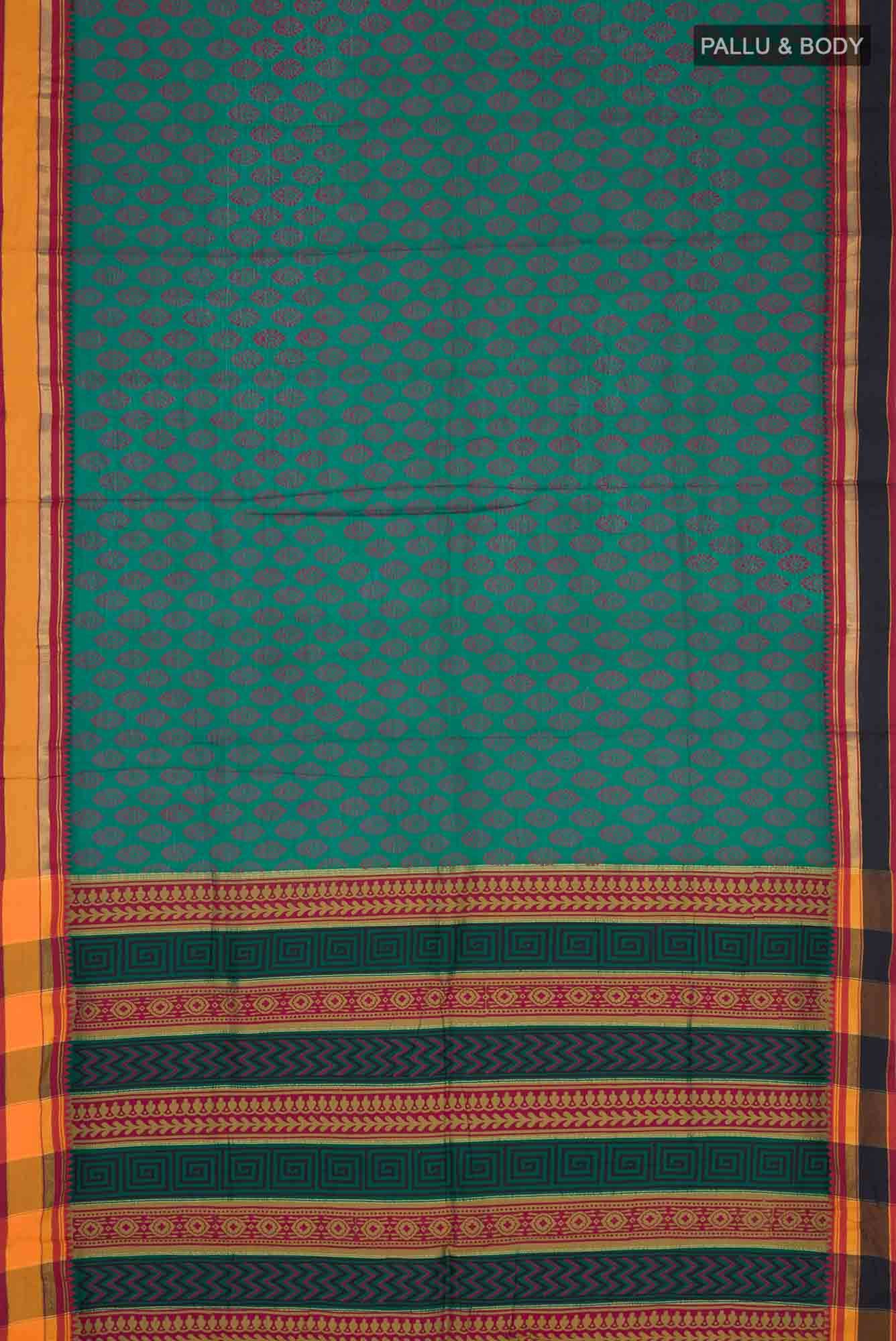 Green Blended Ilkal Cotton Saree