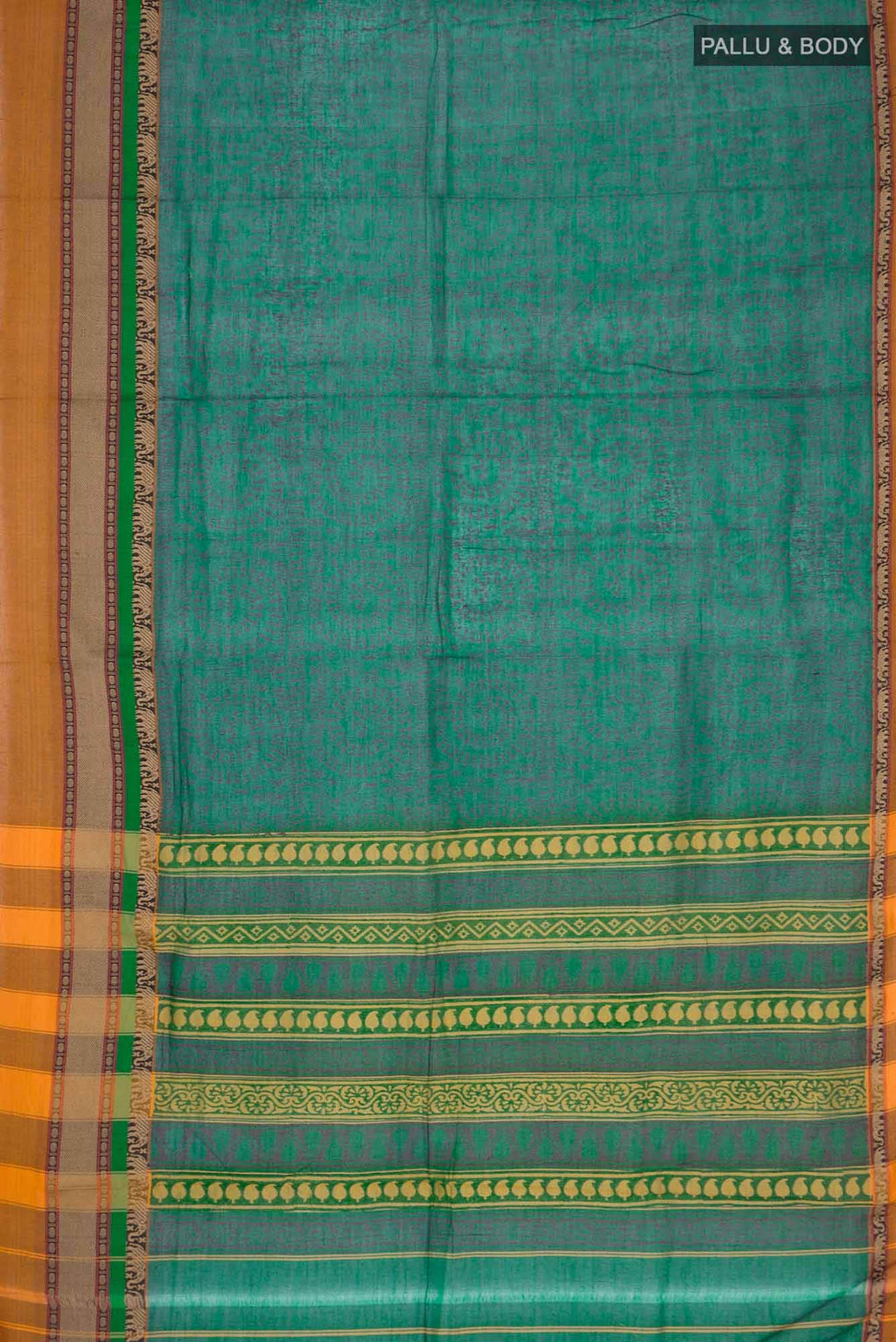 Green Blended Cotton Saree