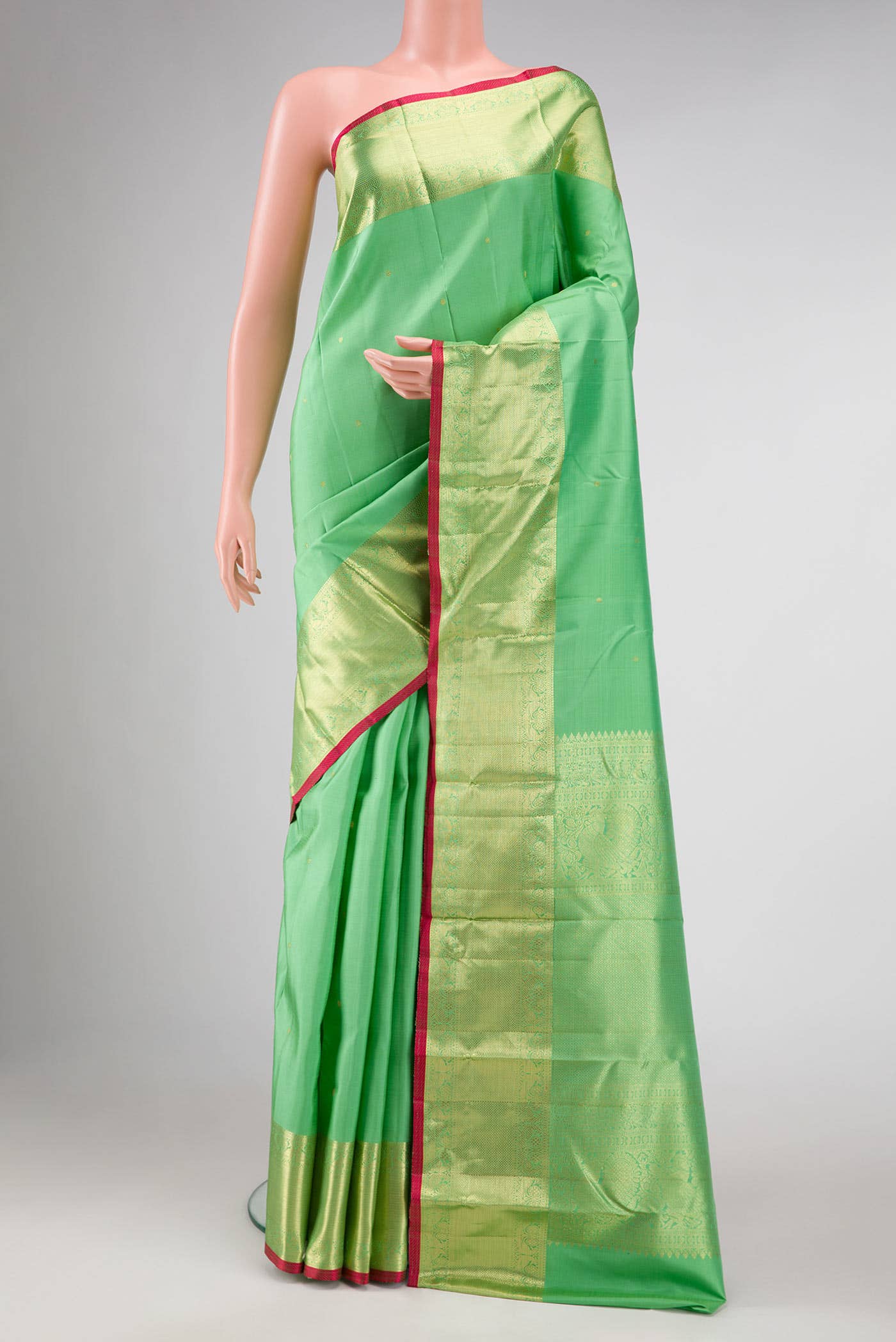 Green Dual Tone Kanchipuram Silk Saree