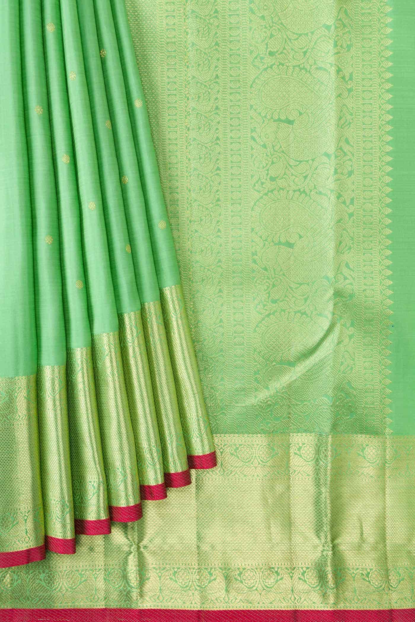Green Dual Tone Kanchipuram Silk Saree
