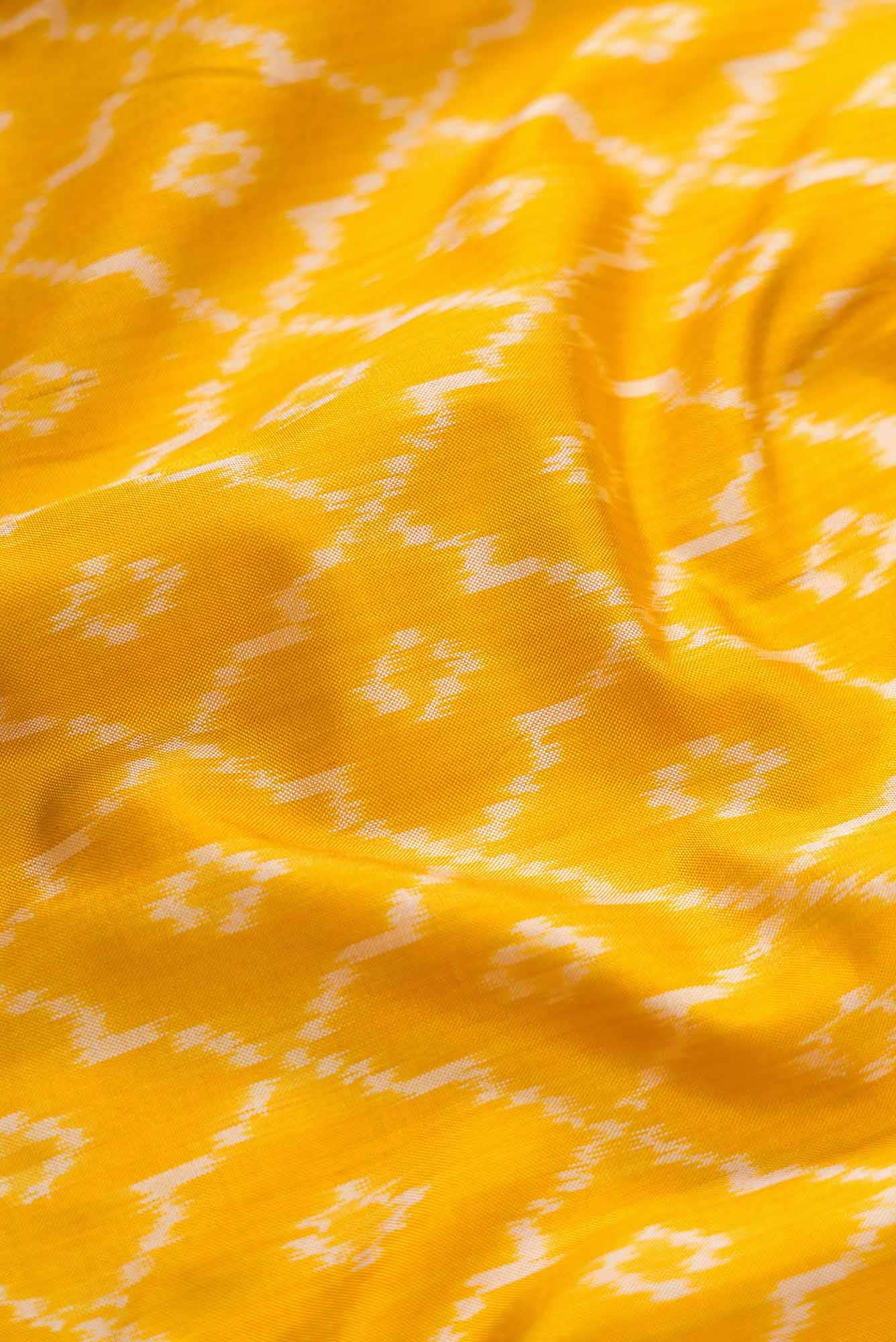 Yellow Dual Tone Double Ikat Saree
