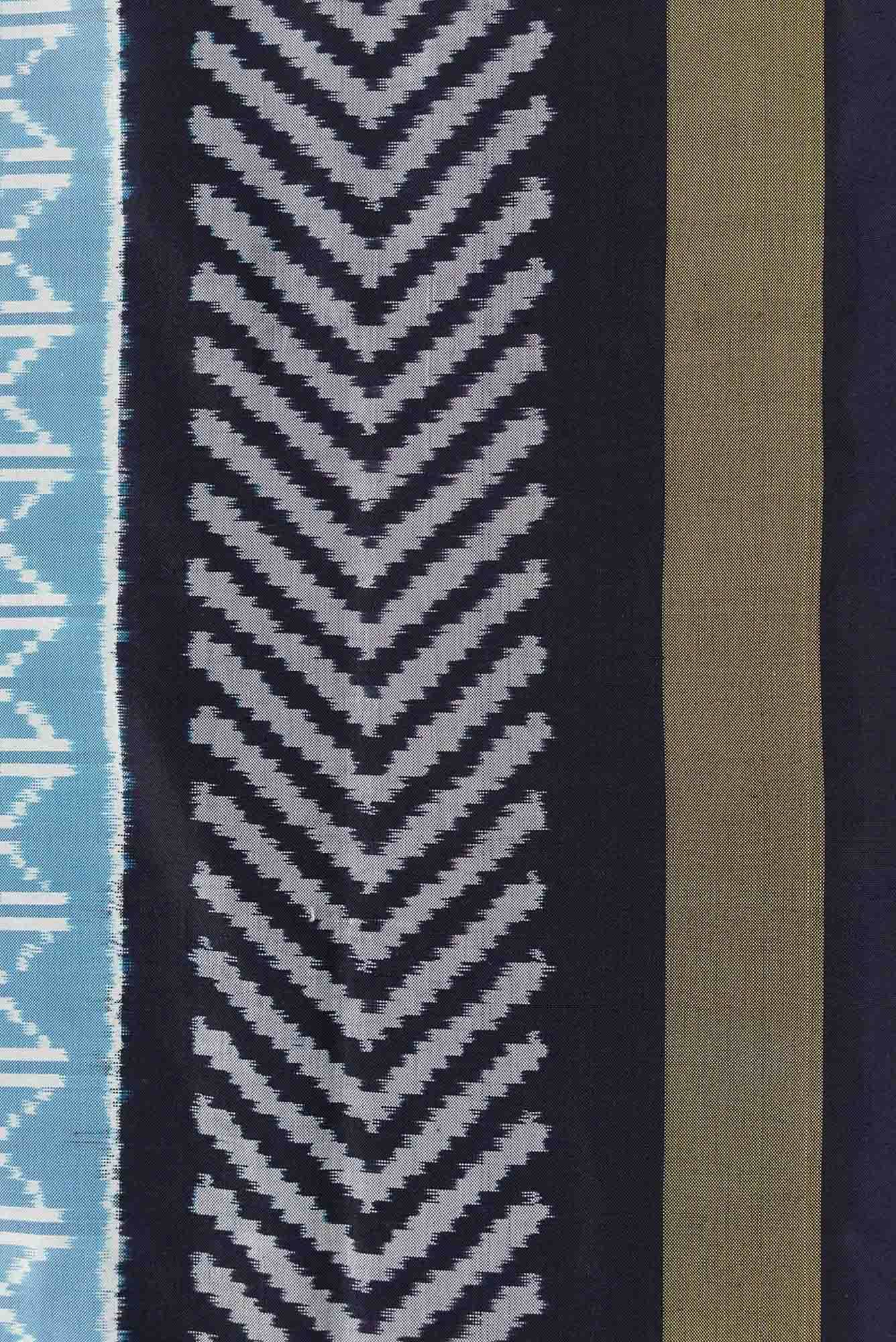 Sky Blue Dual Tone Double Ikat Saree