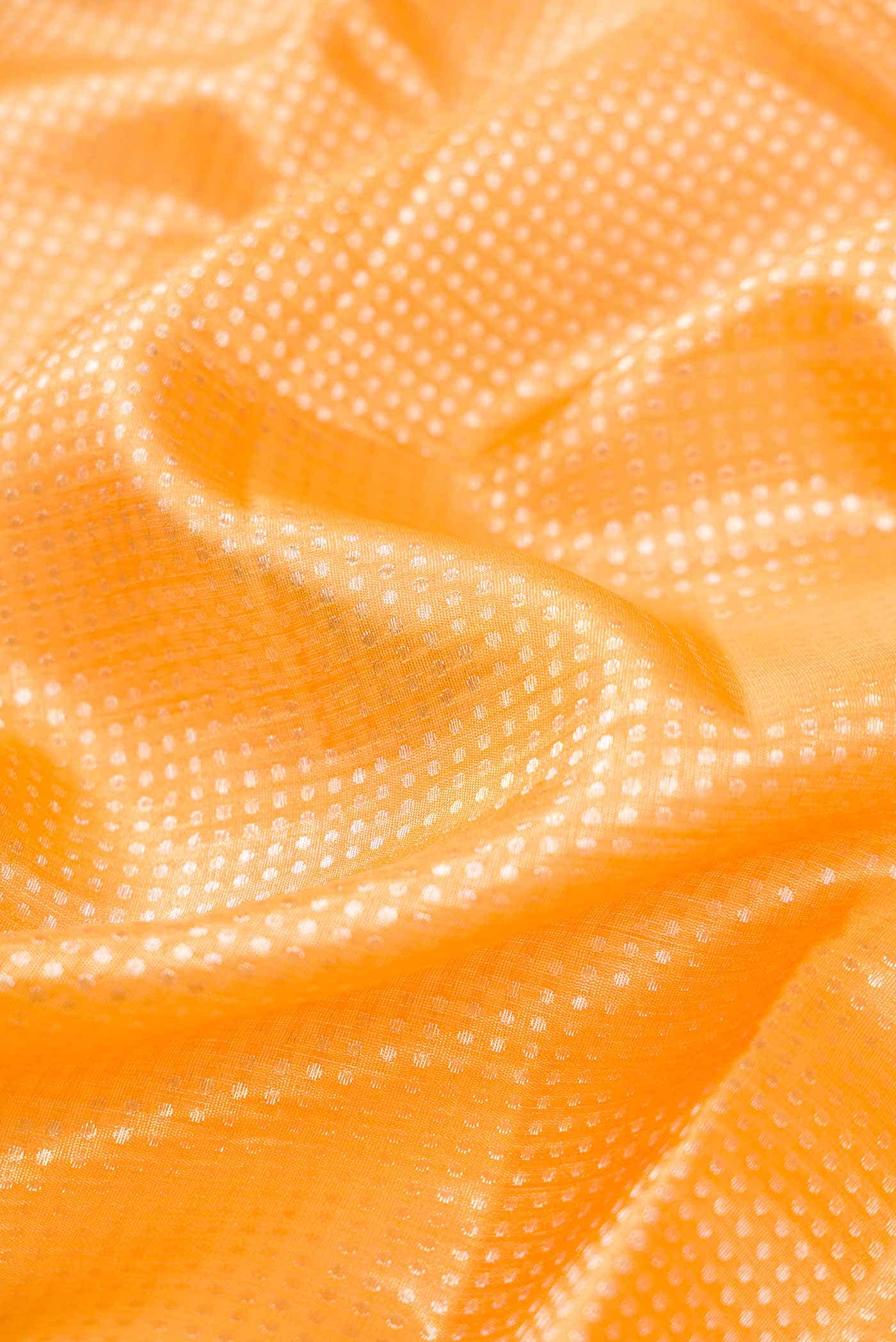Golden Peach Dual Tone Kanchipuram Tissue Silk Saree