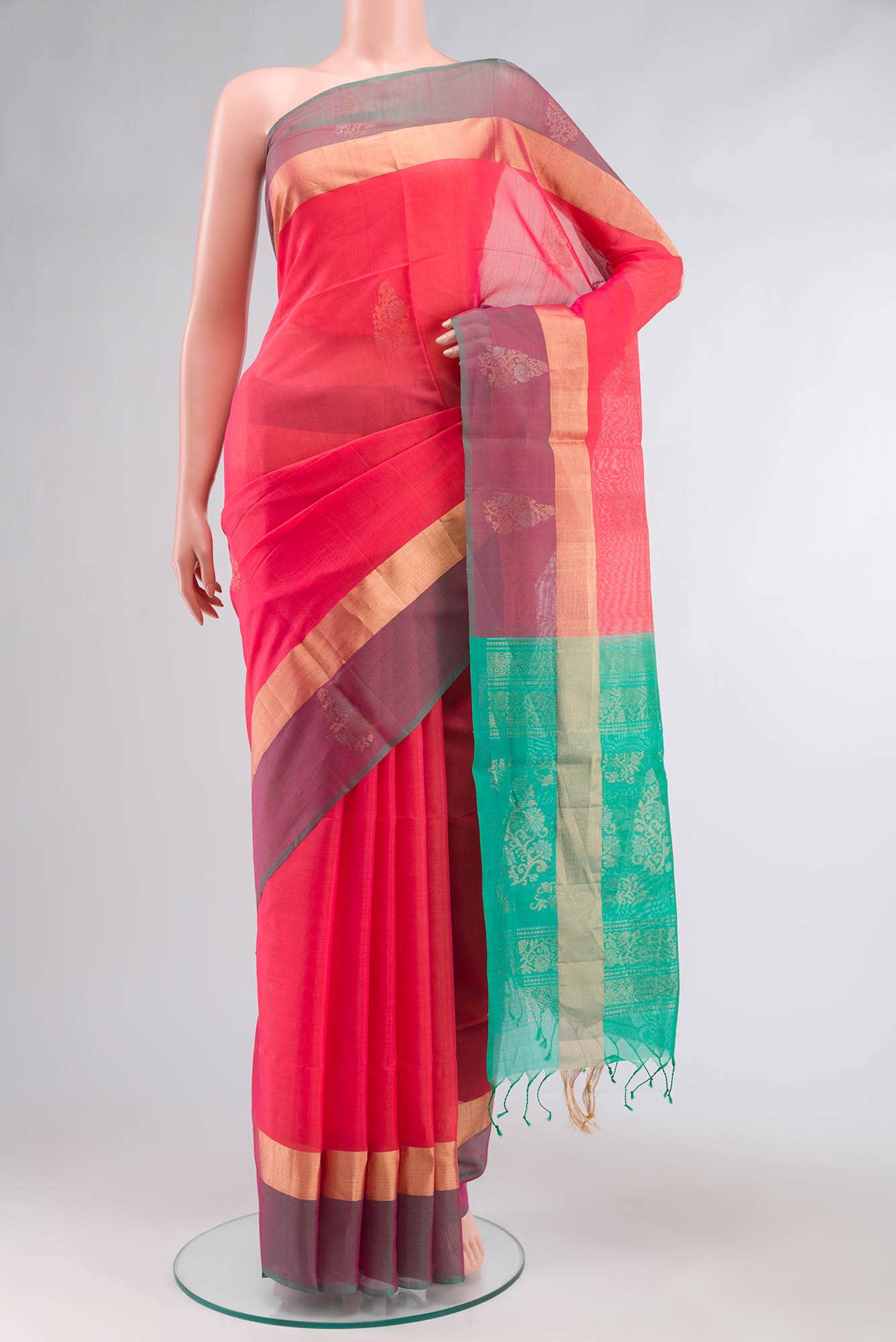 Pink Silk Cotton Saree
