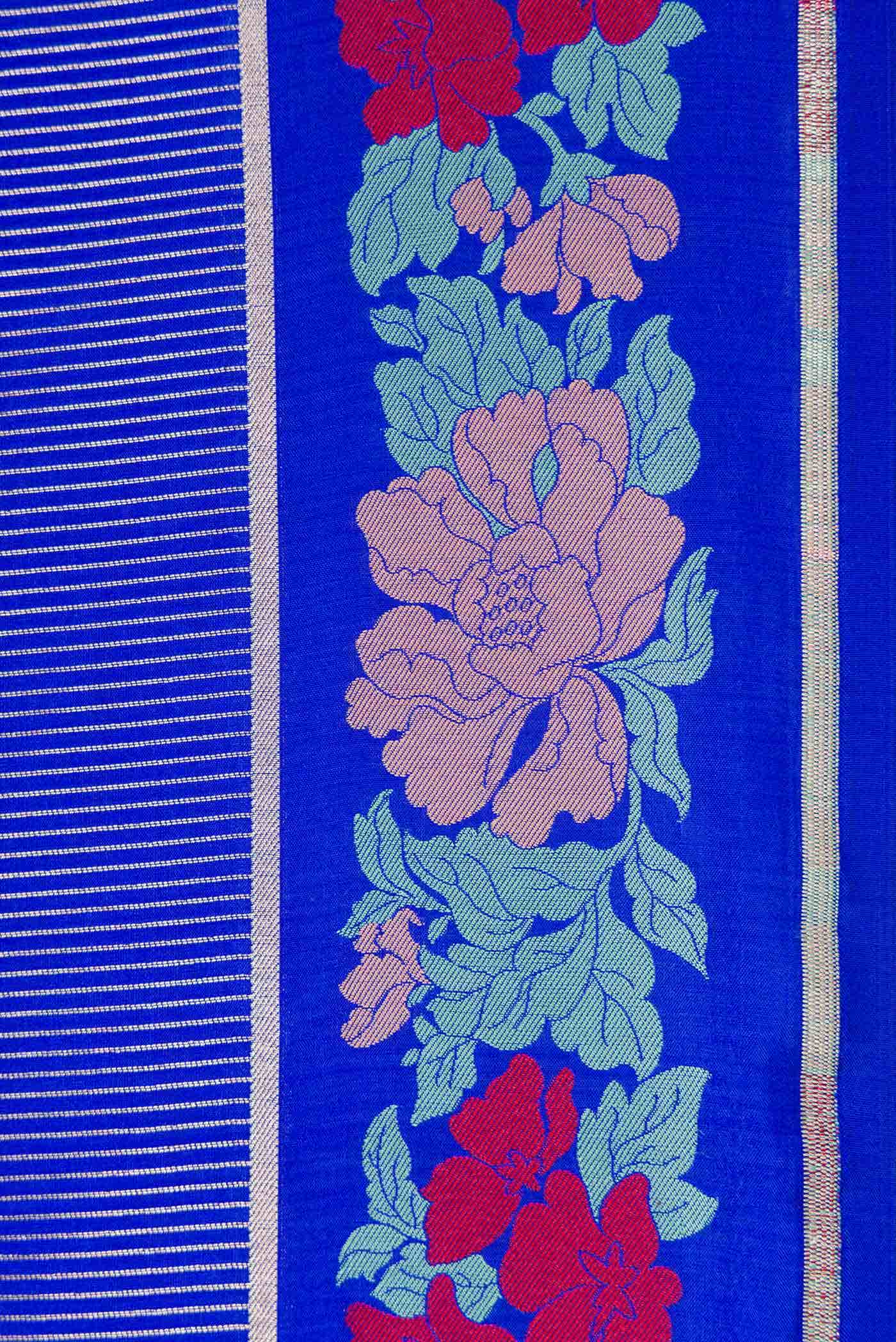 Royal Blue Dual Tone Banarasi Silk Saree