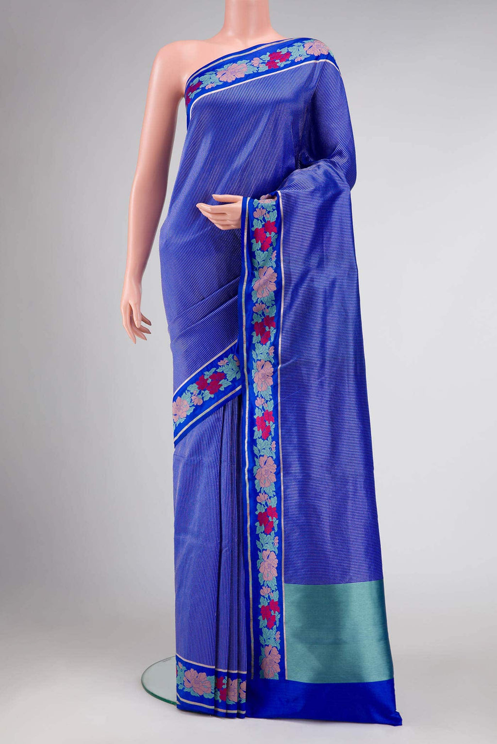 Royal Blue Dual Tone Banarasi Silk Saree