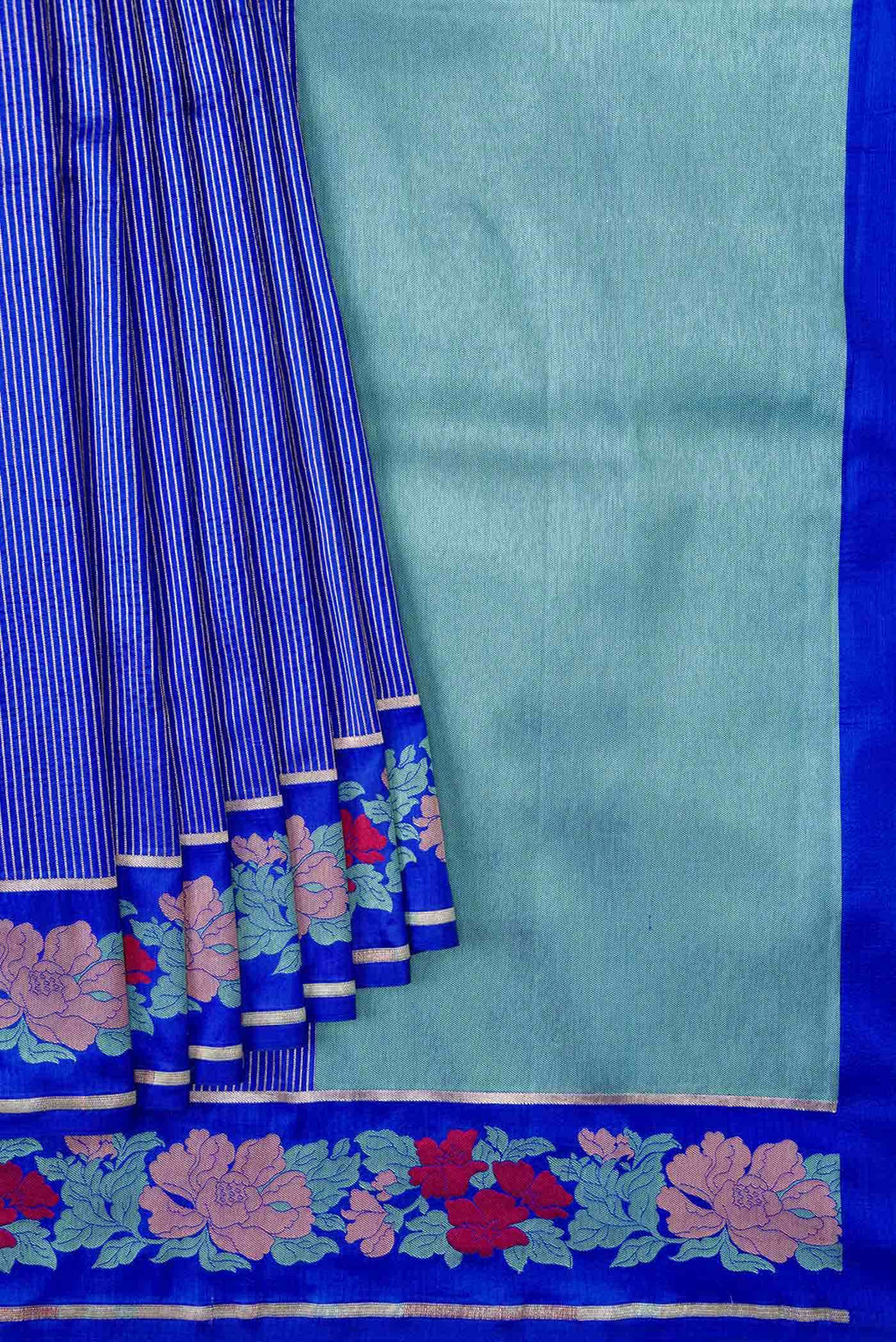 Royal Blue Dual Tone Banarasi Silk Saree