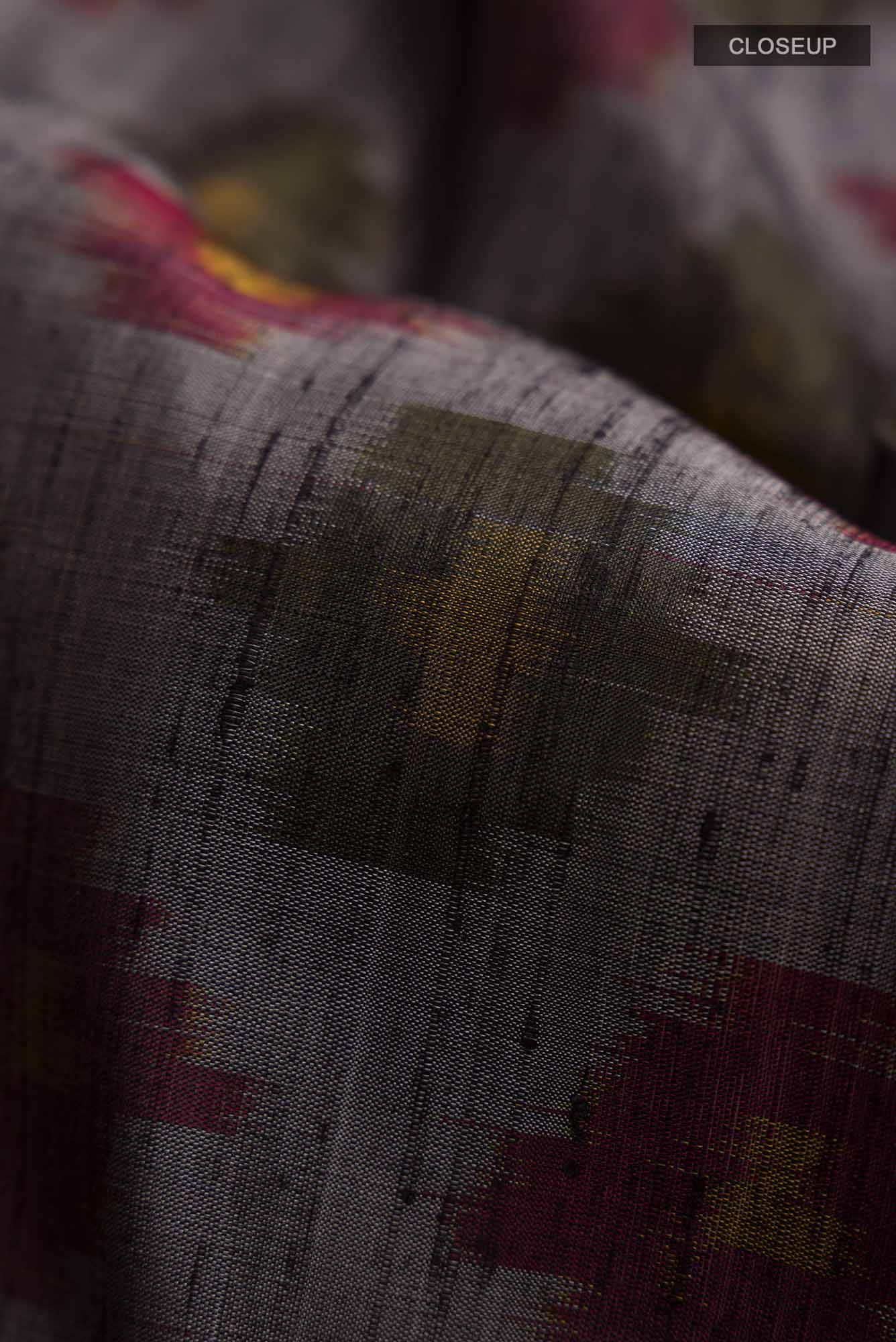 Grey Raw Silk Saree