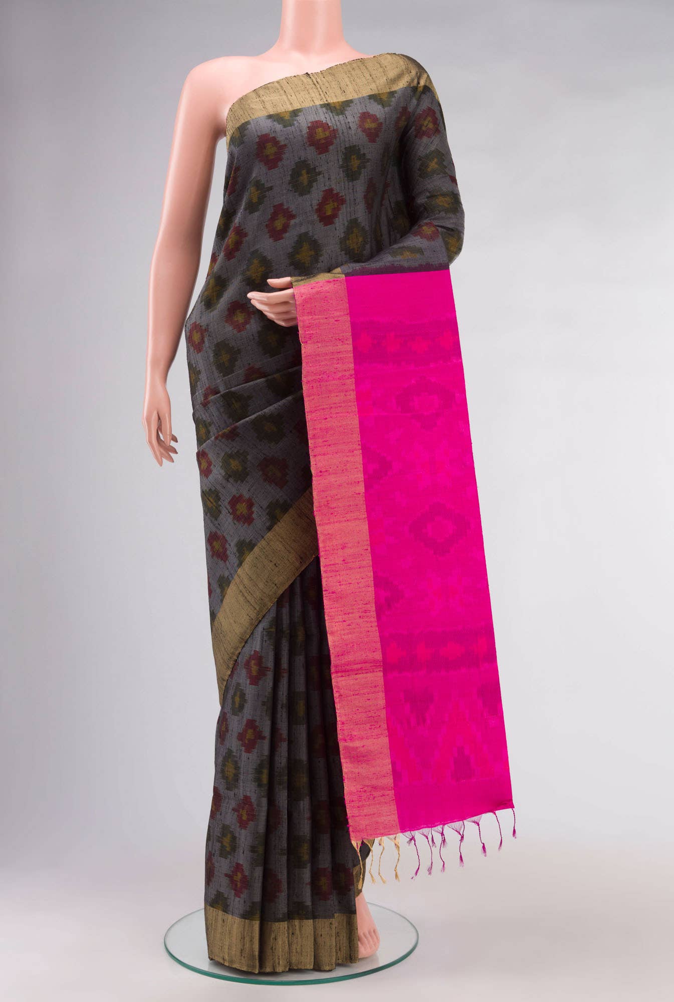 Grey Raw Silk Saree