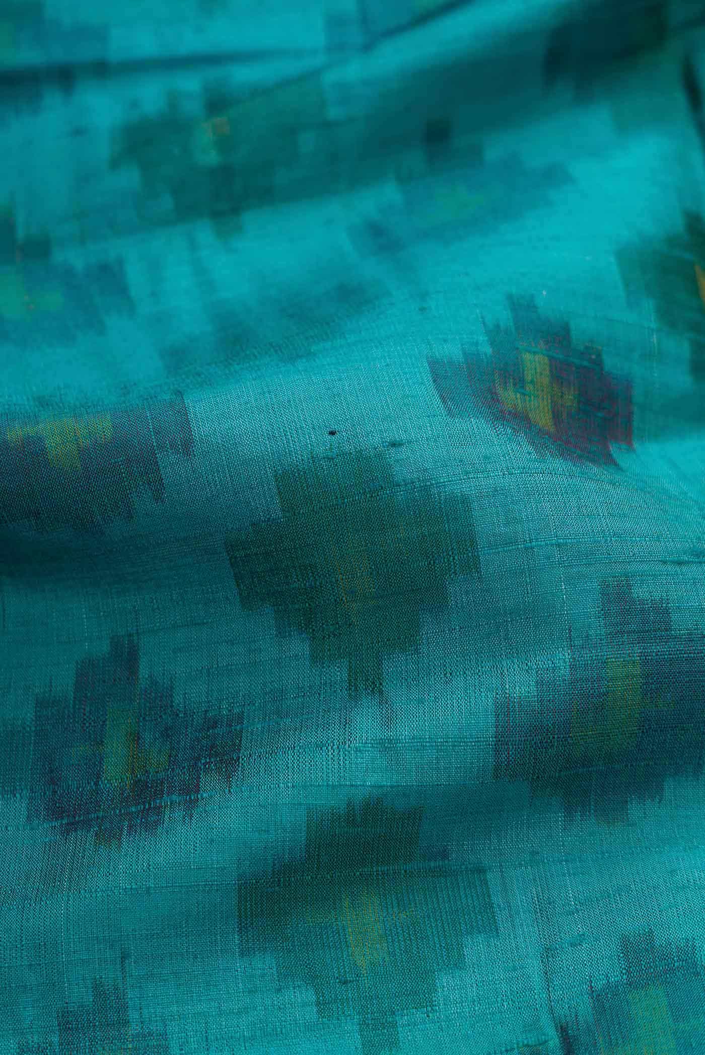 Green Dual Tone Raw Silk Saree