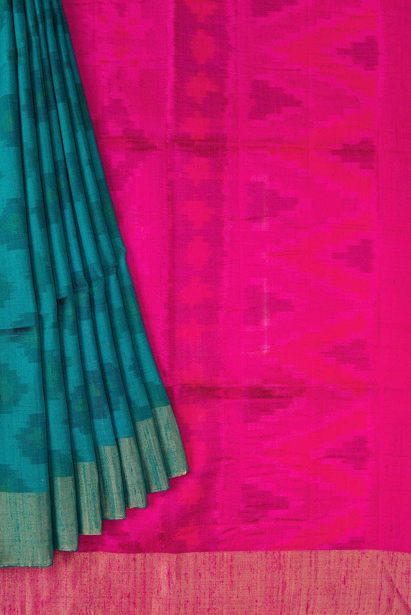Green Dual Tone Raw Silk Saree