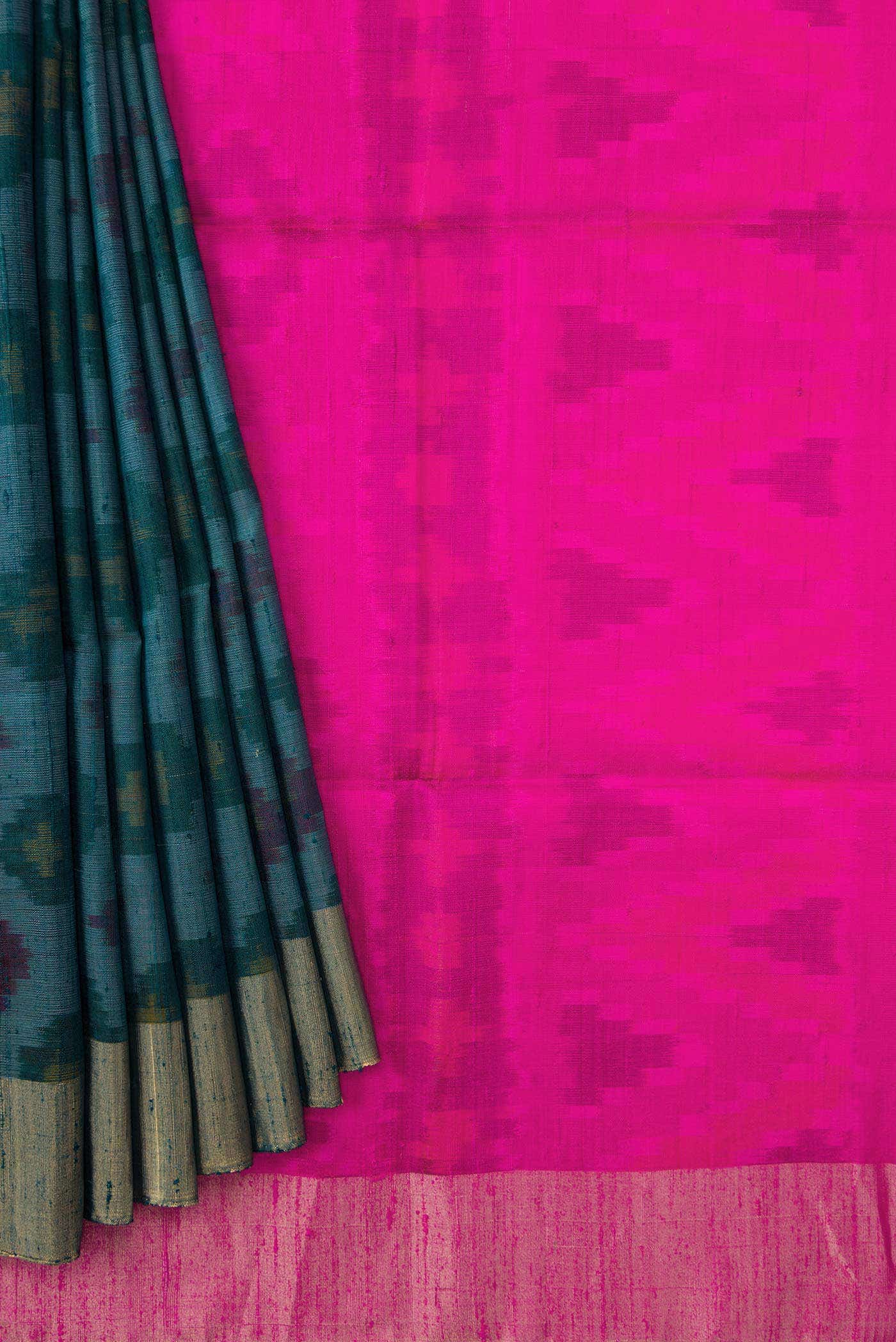 Grey Dual Tone Raw Silk Saree