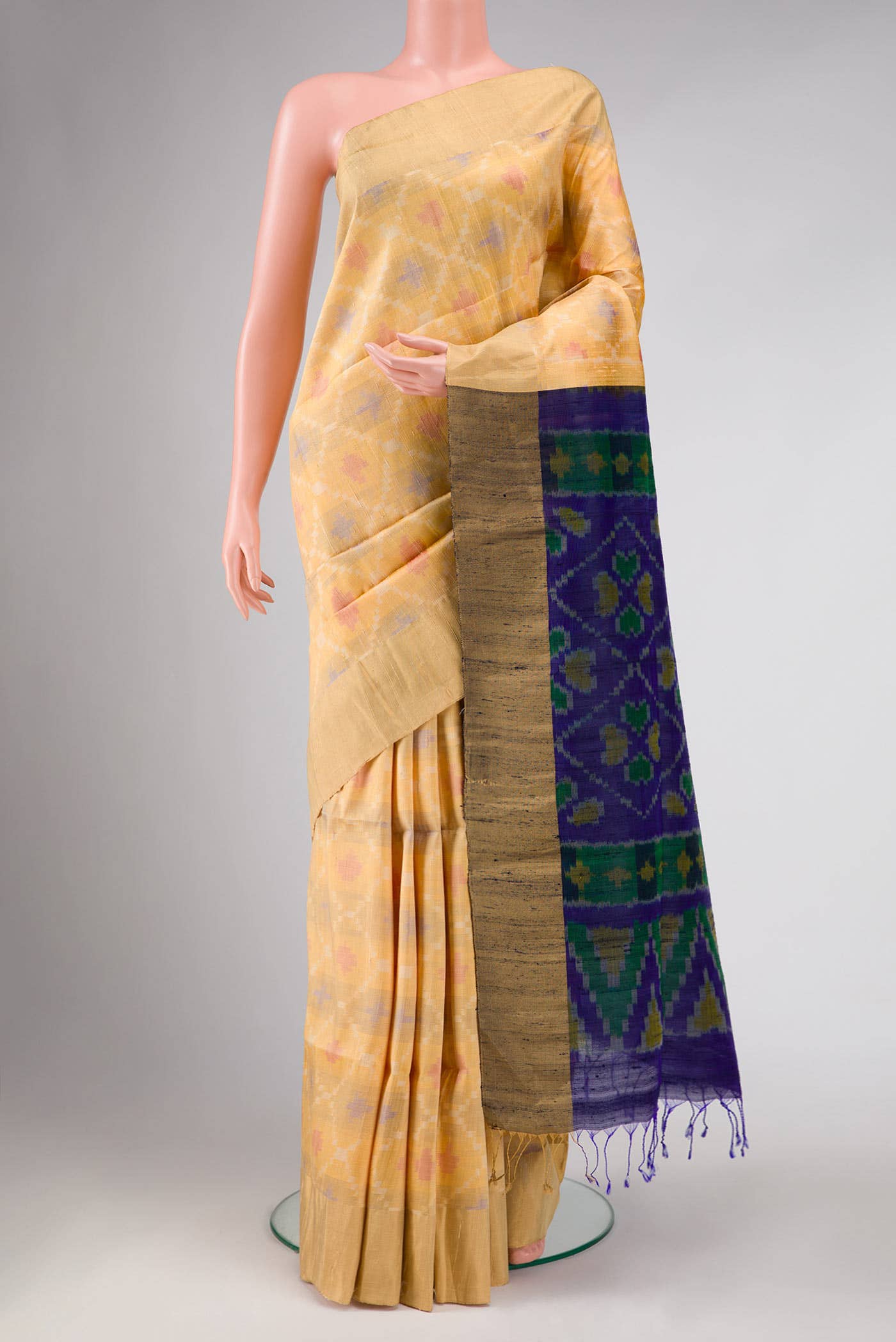 Sandal Dual Tone Raw Silk Saree
