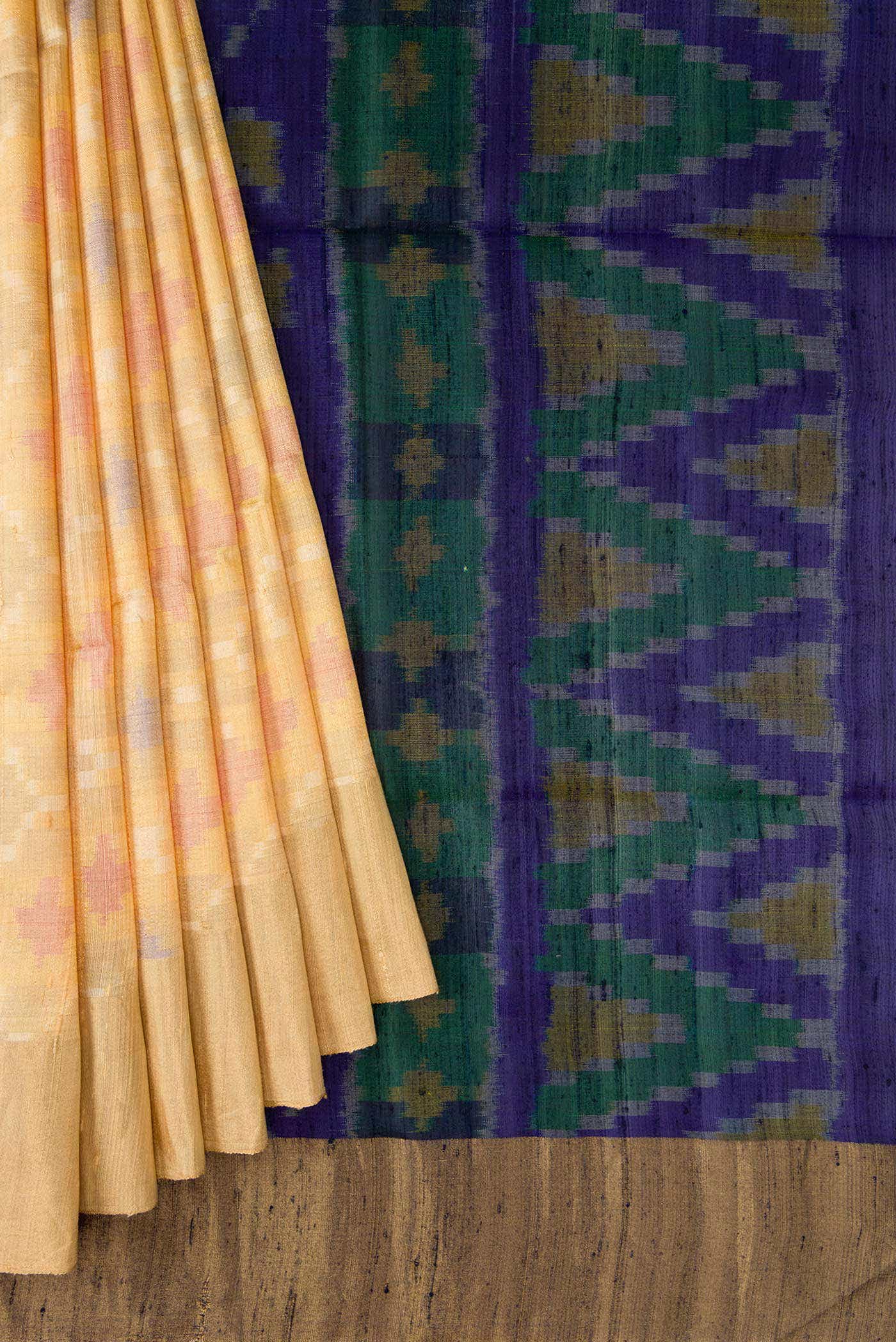 Sandal Dual Tone Raw Silk Saree