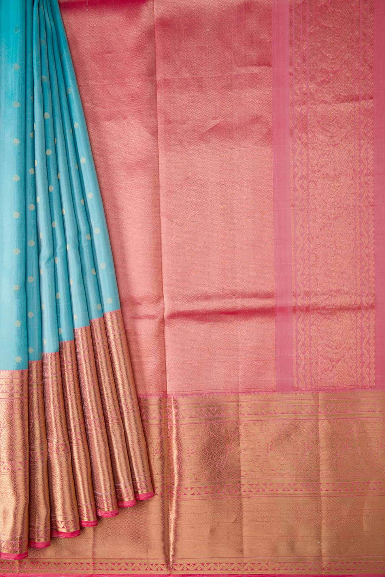 Sky Blue Dual Tone Soft Silk Saree