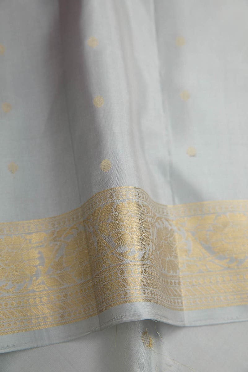 Grey Dual Tone Soft Silk Saree