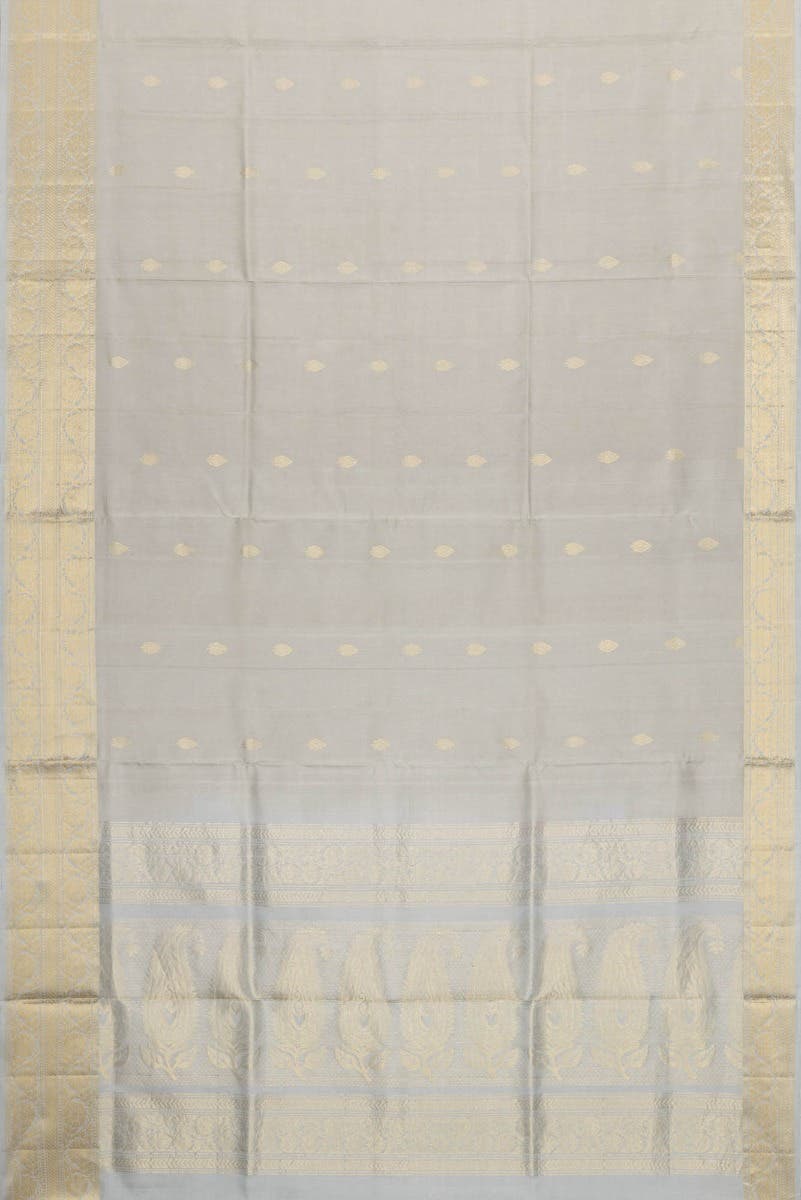 Grey Dual Tone Soft Silk Saree