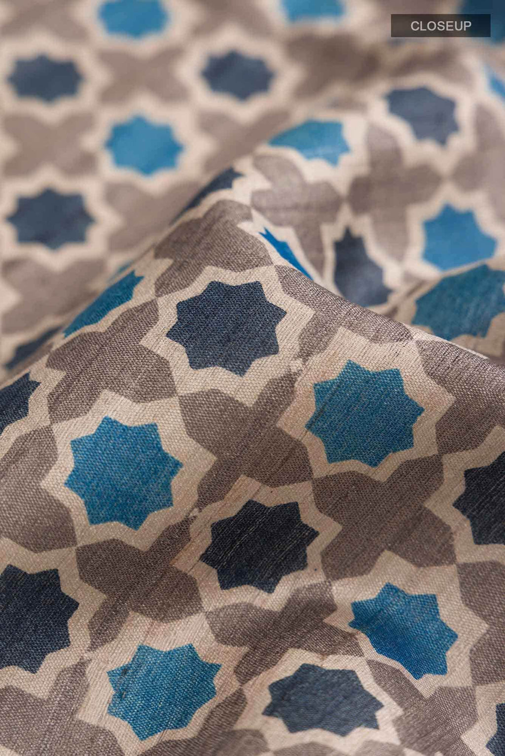 Grey Tussar Silk Saree