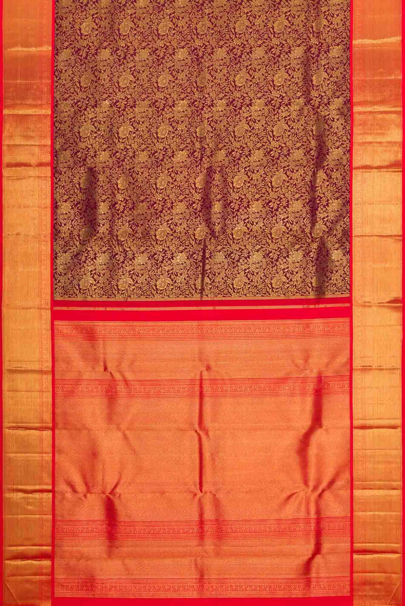 Maroon Dual Tone Kanchipuram Silk Saree
