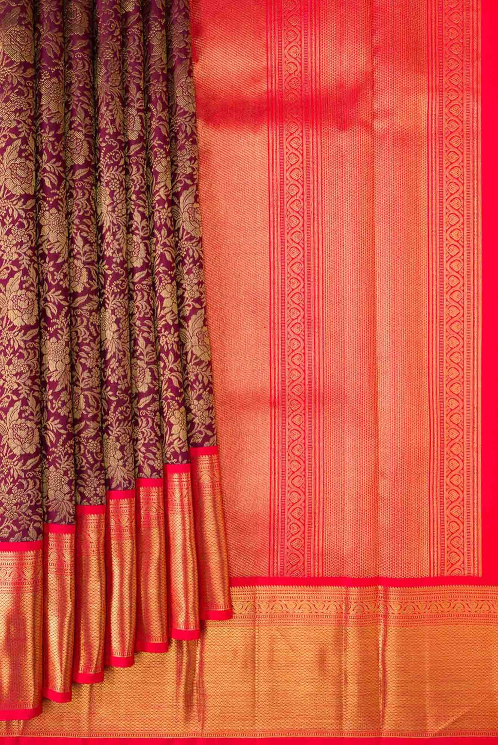 Maroon Dual Tone Kanchipuram Silk Saree