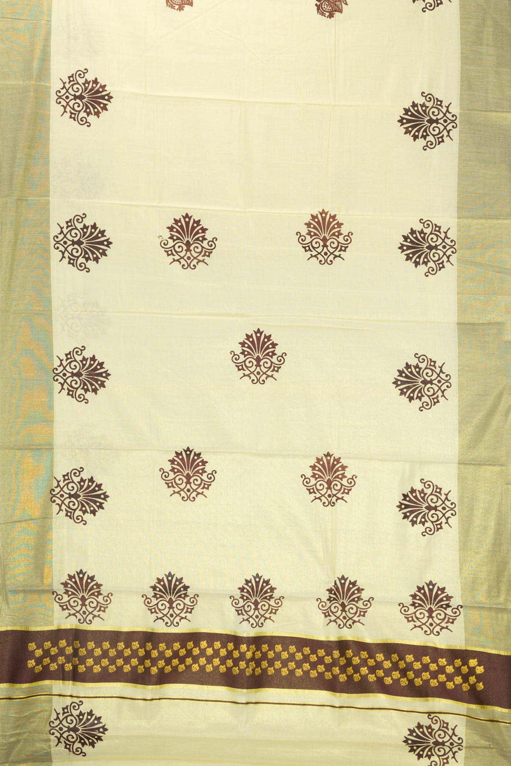 Gold Dual Tone Kerala Cotton Saree