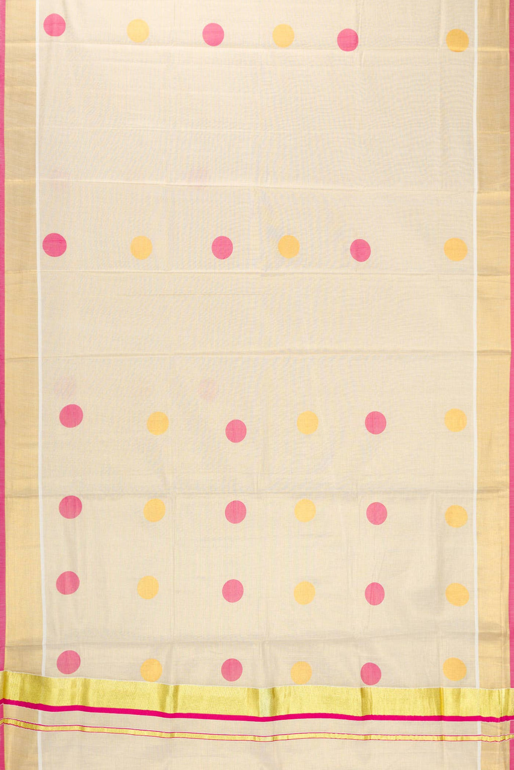 Gold Dual Tone Kerala Cotton Saree