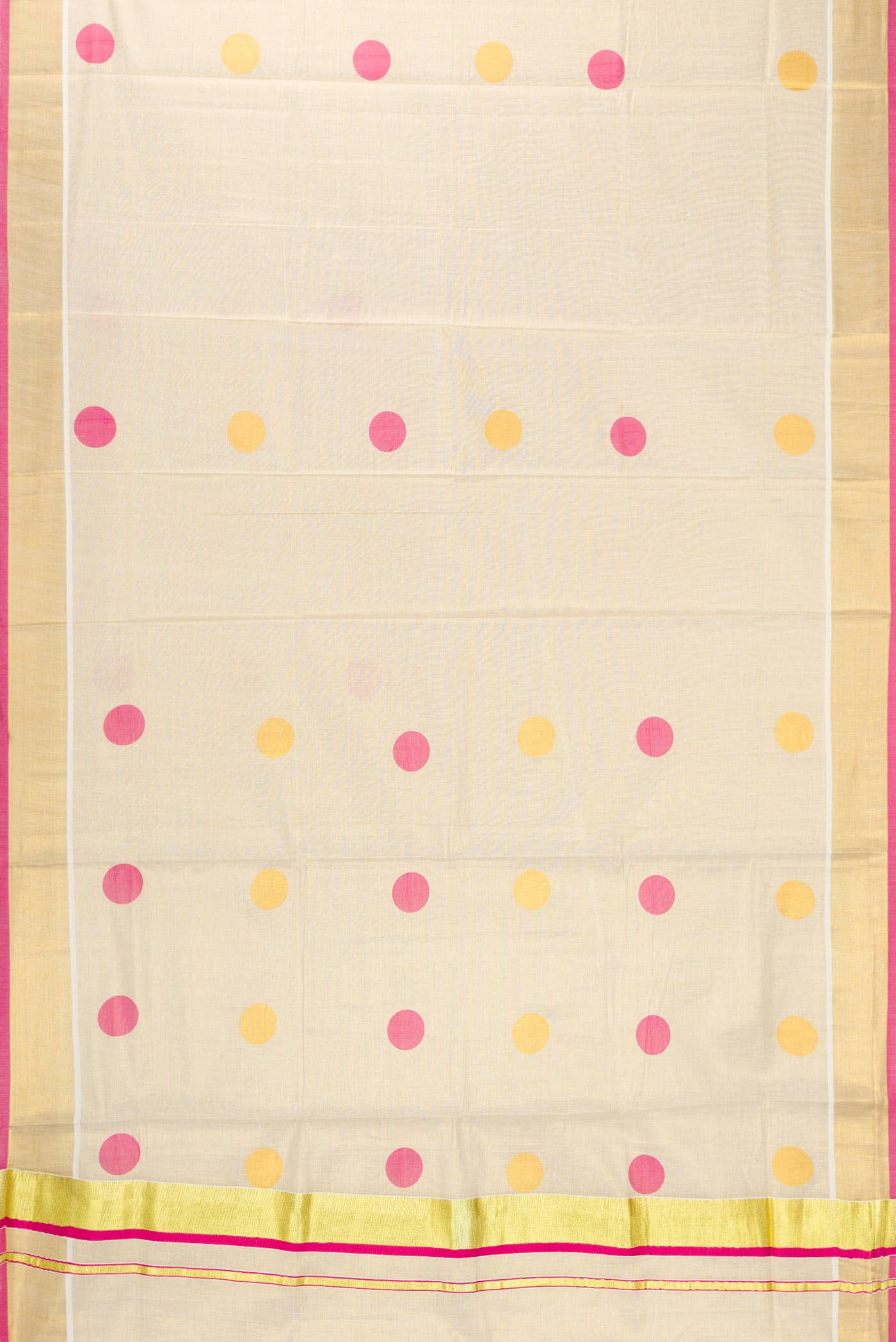 Gold Dual Tone Kerala Cotton Saree