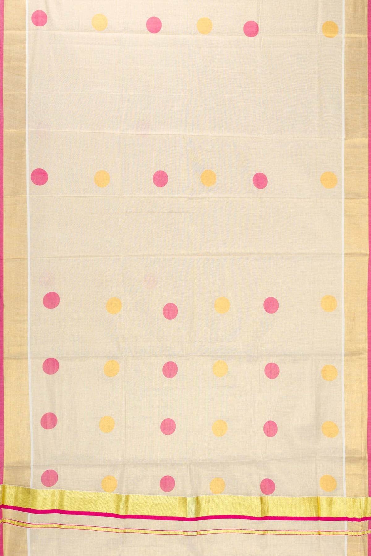 Gold Dual Tone Kerala Cotton Saree