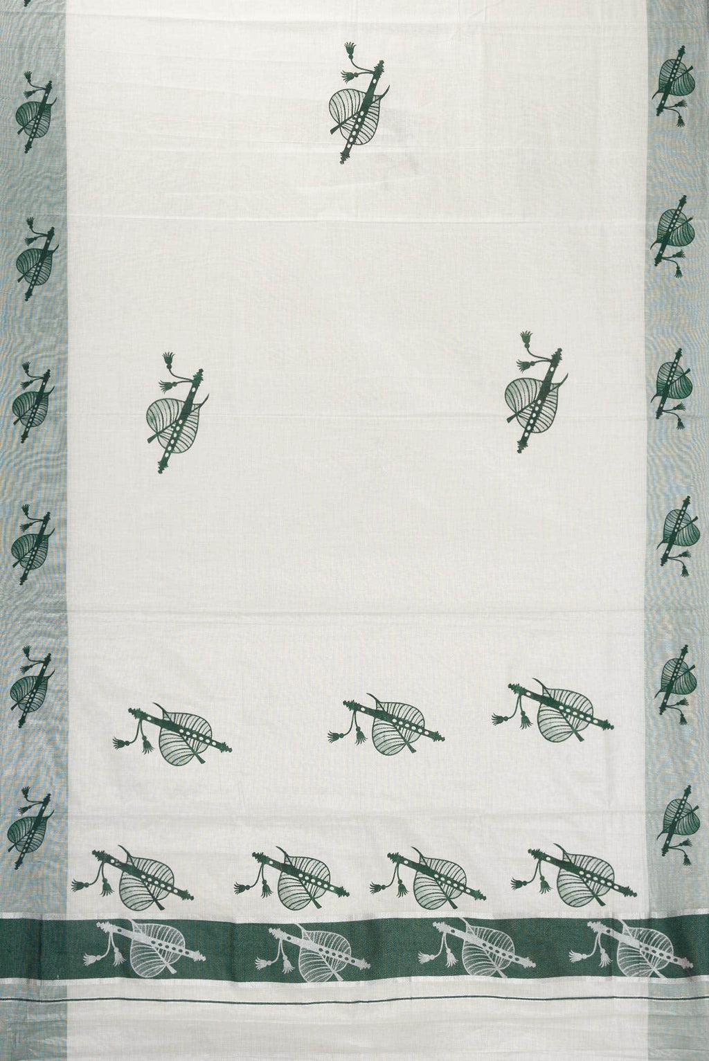 Off White Dual Tone Kerala Cotton Saree