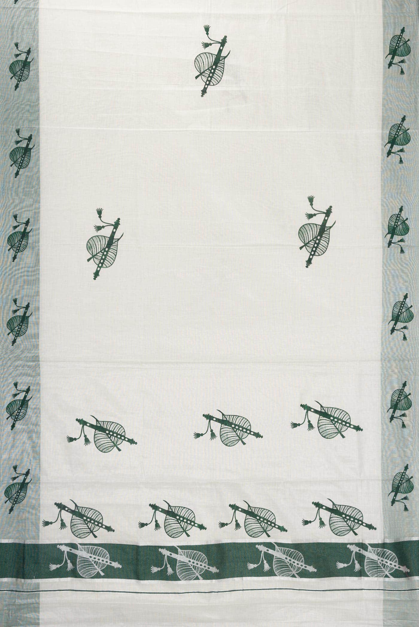 Off White Dual Tone Kerala Cotton Saree