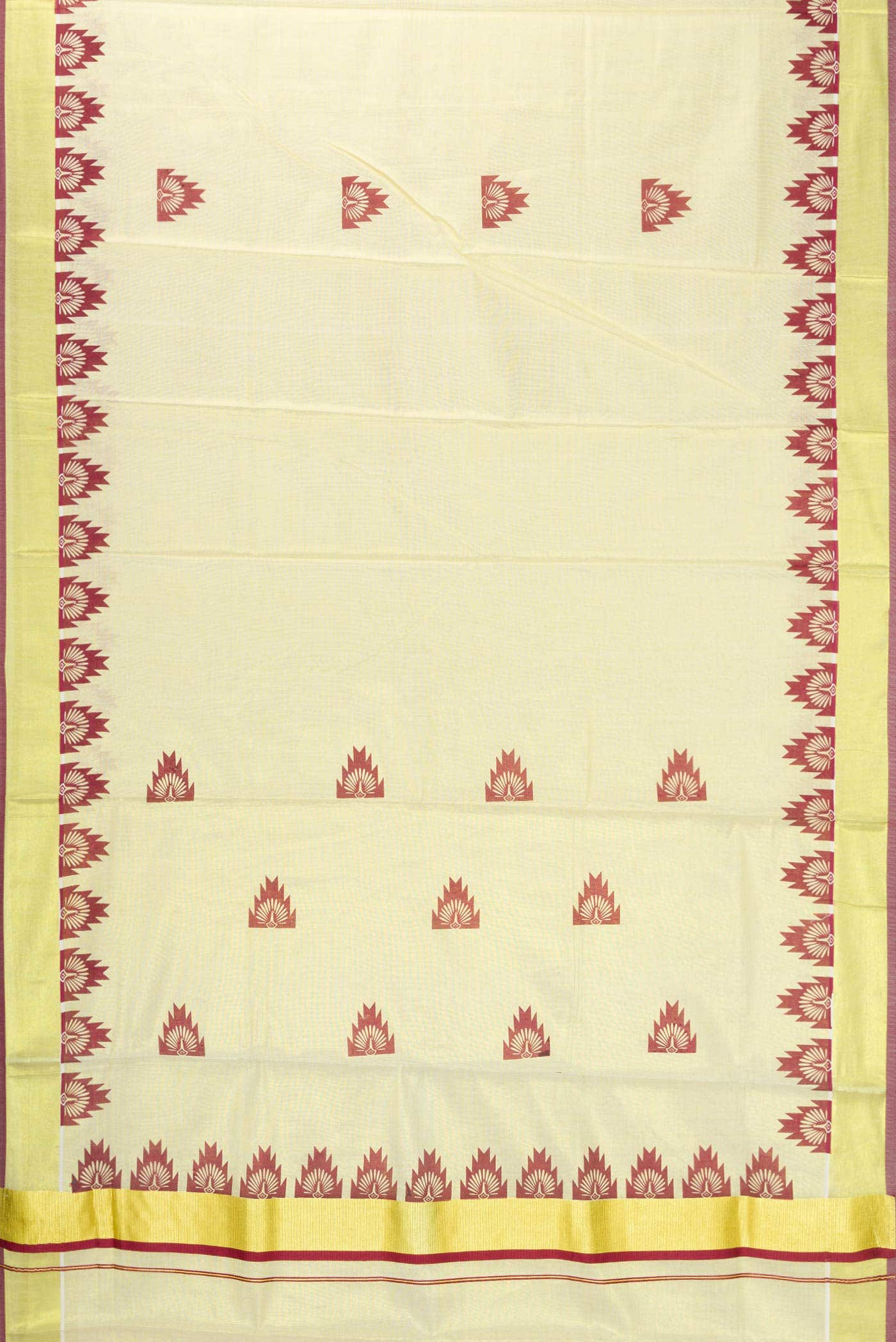 Gold Dual Tone Kerala Cotton Saree