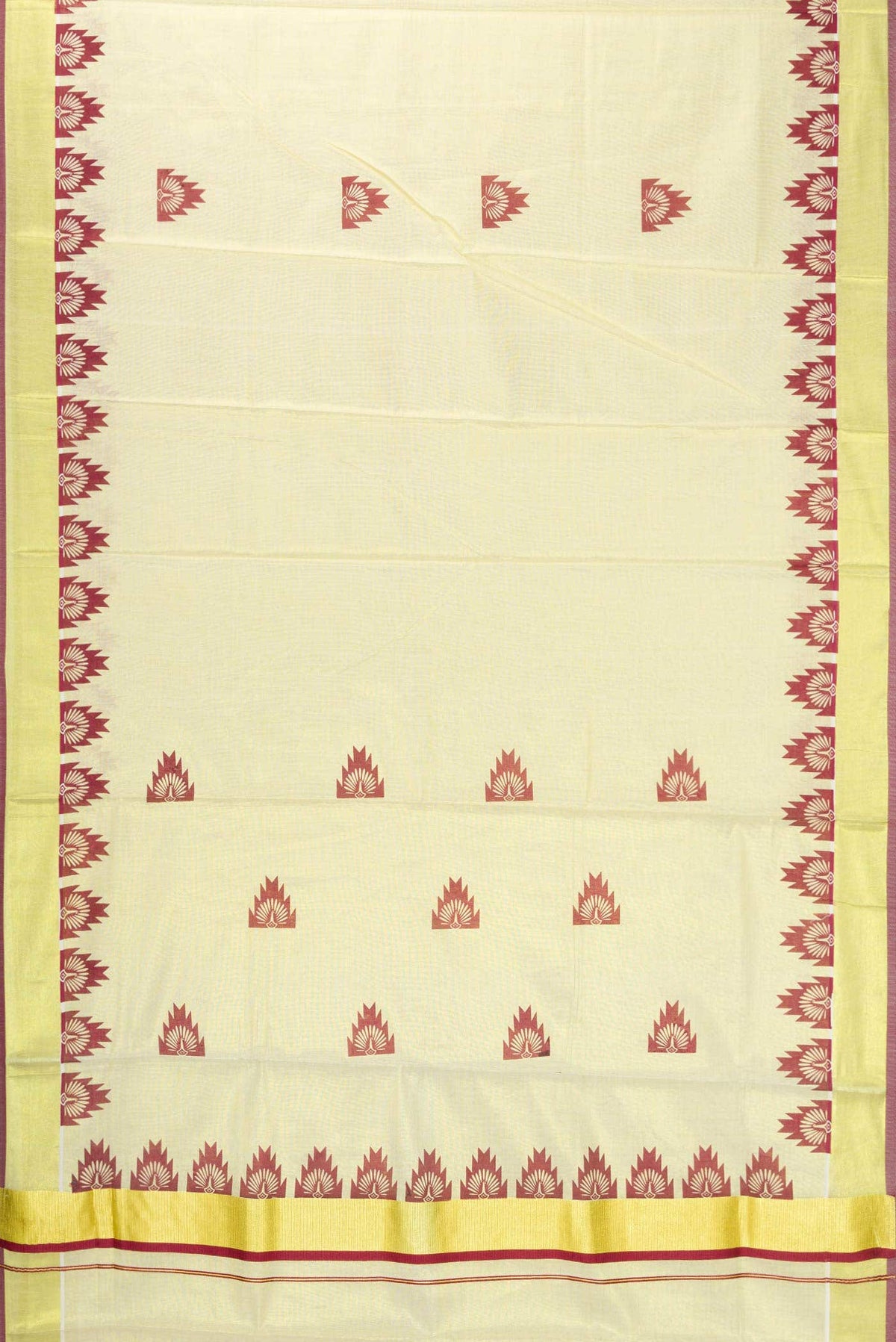 Gold Dual Tone Kerala Cotton Saree