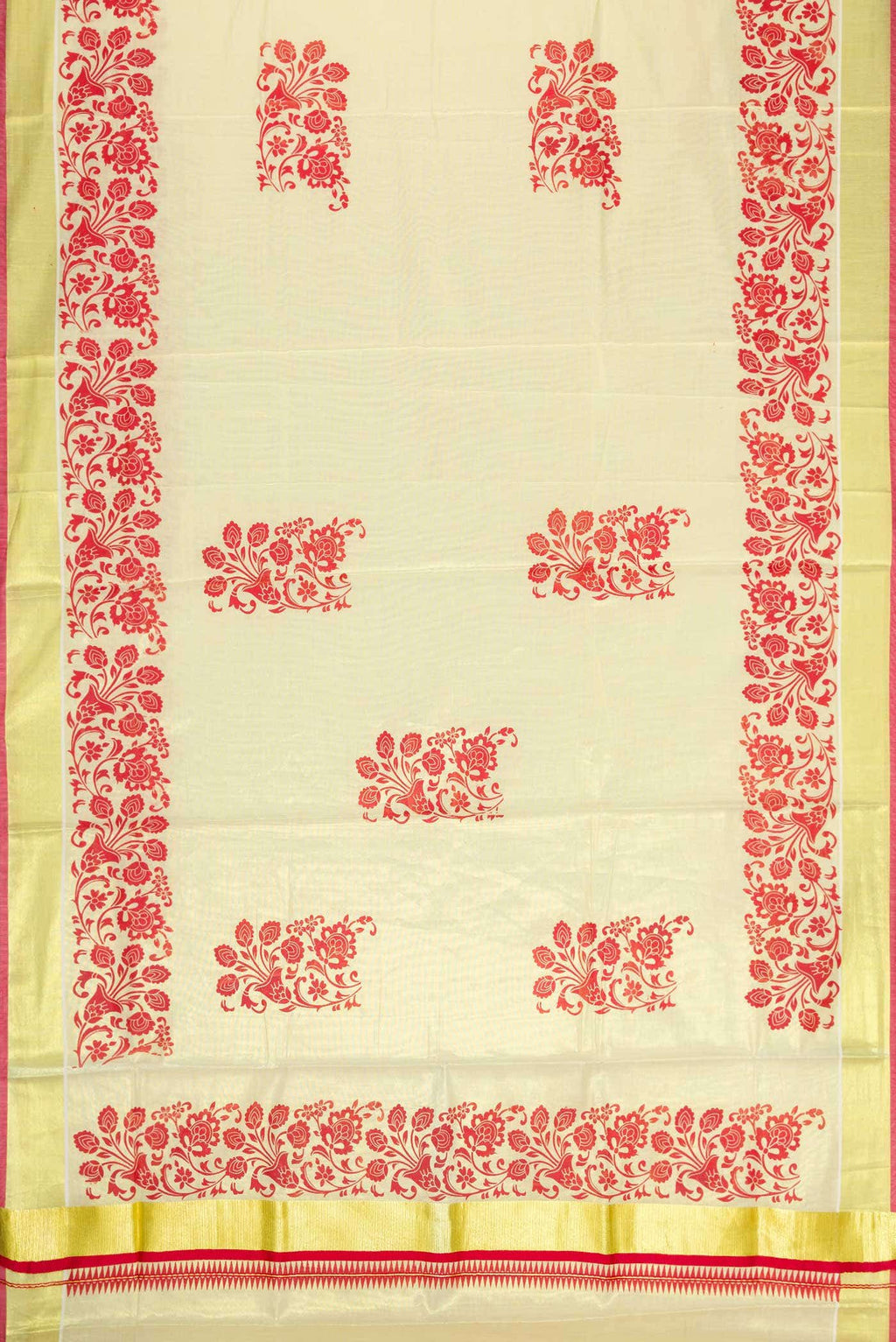 Sandal Dual Tone Kerala Cotton Saree