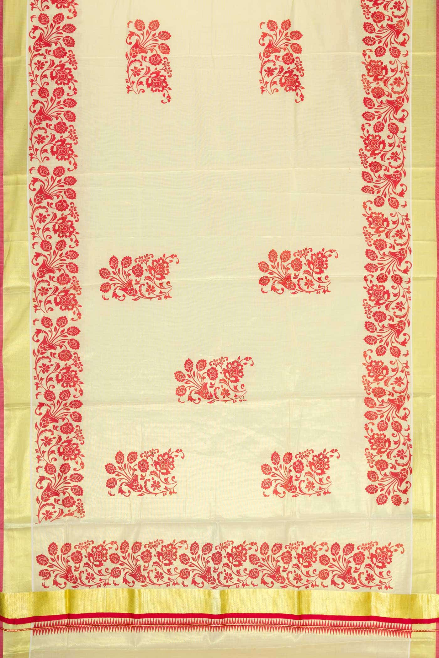 Sandal Dual Tone Kerala Cotton Saree