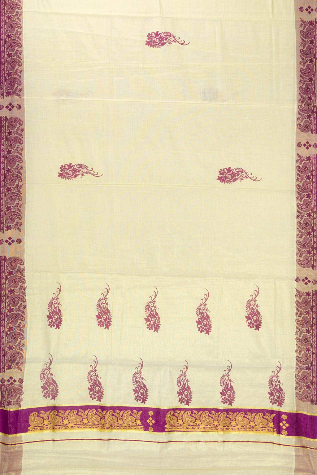 Sandal Dual Tone Kerala Cotton Saree
