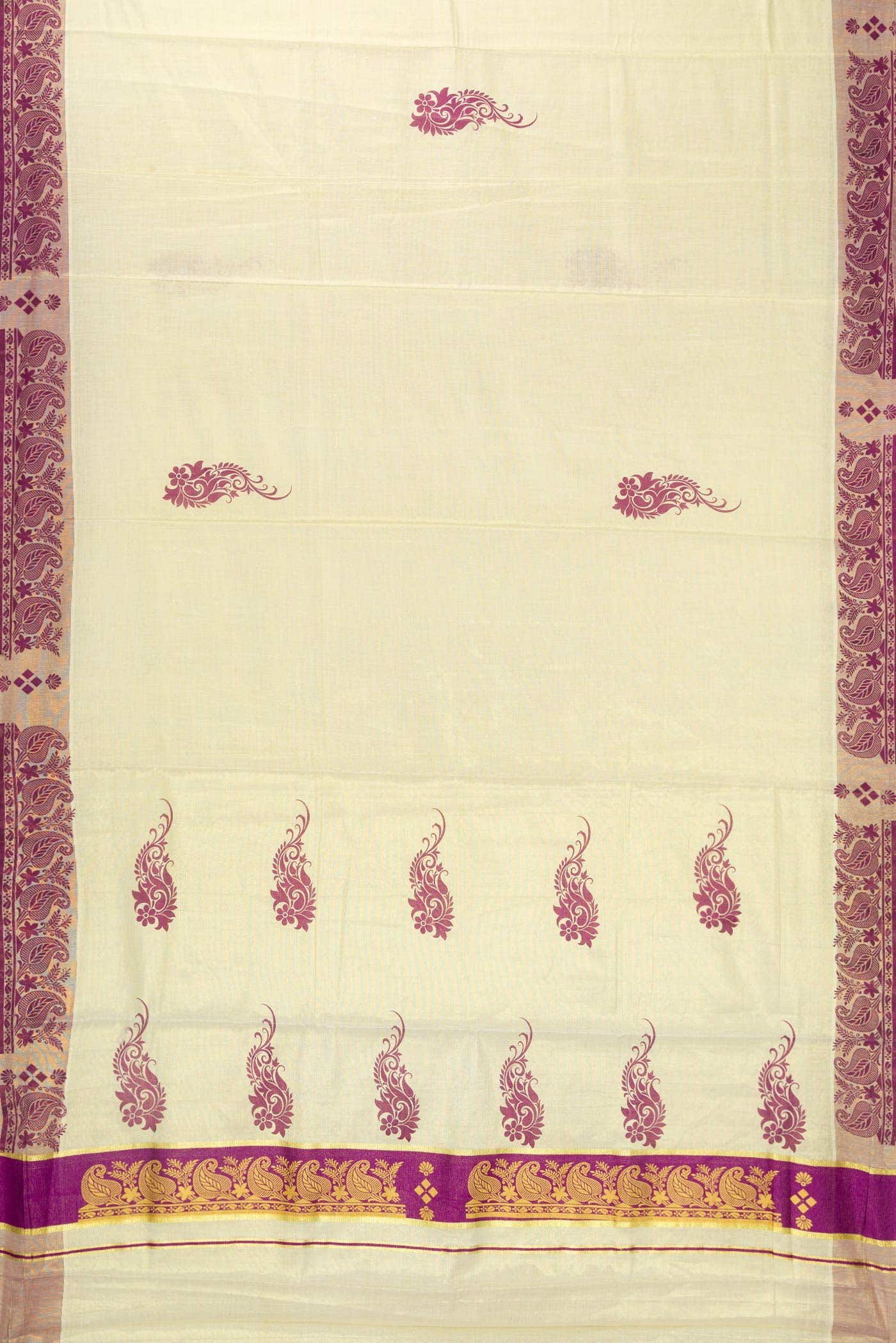 Sandal Dual Tone Kerala Cotton Saree