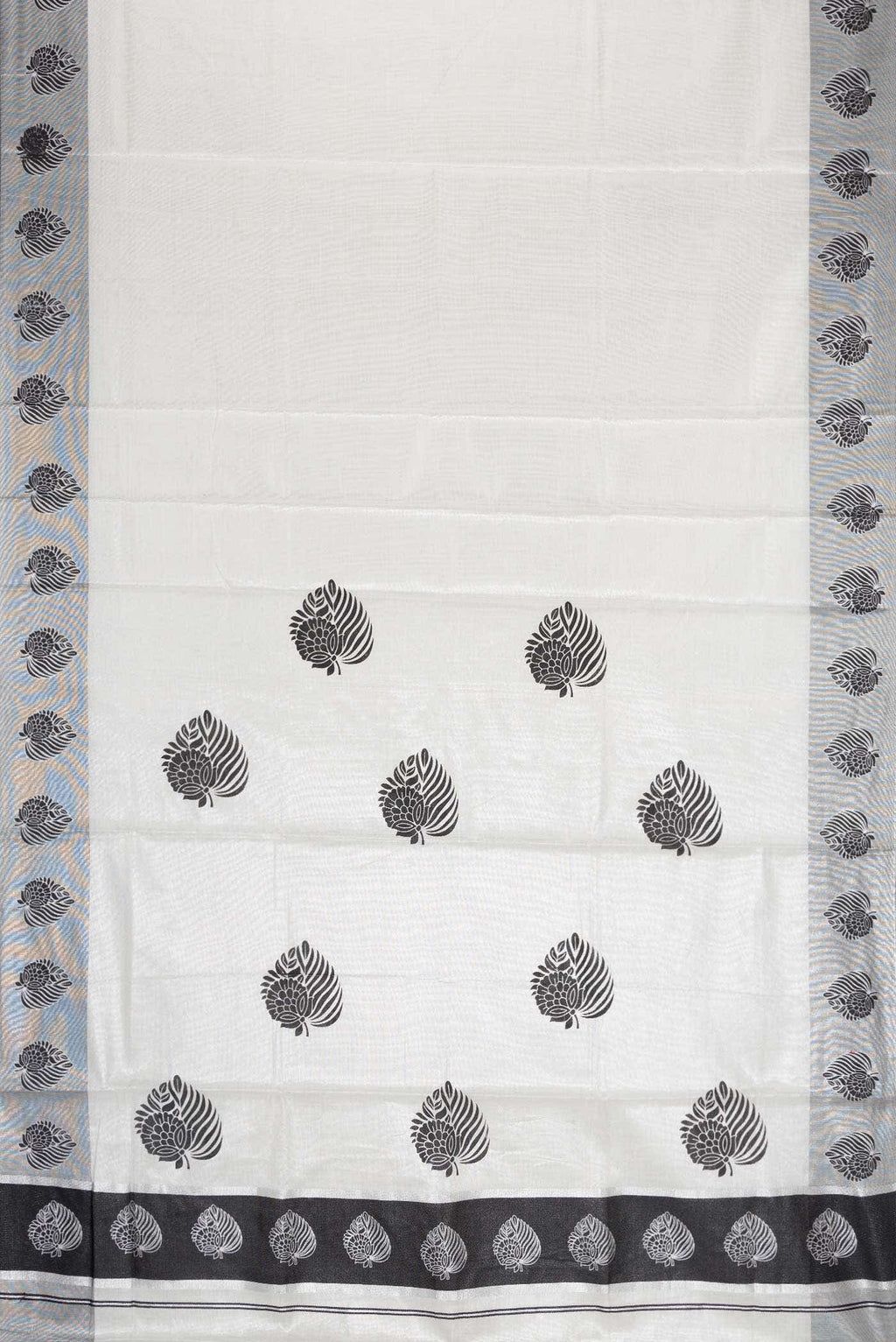 Off White Dual Tone Kerala Cotton Saree