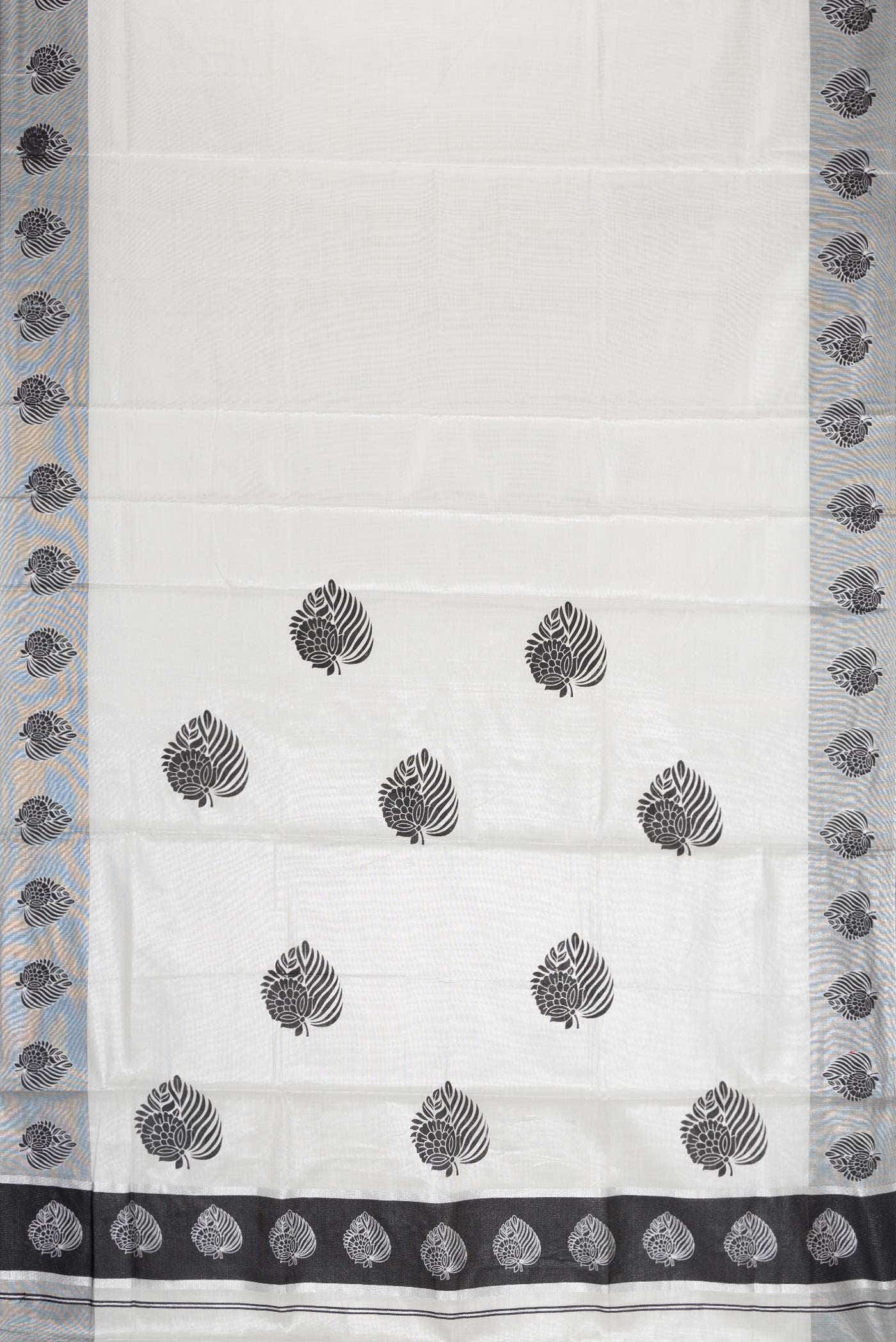 Off White Dual Tone Kerala Cotton Saree
