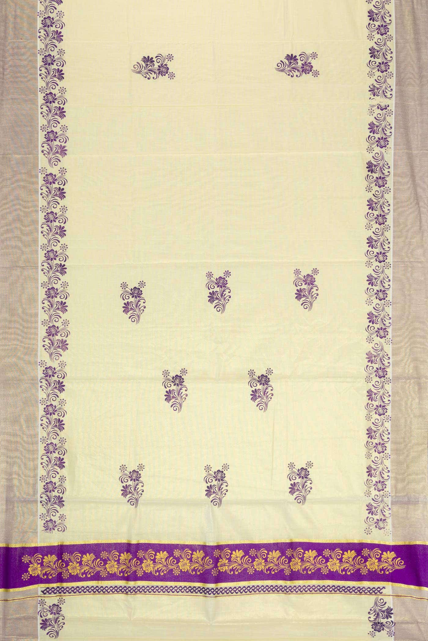Sandal Dual Tone Kerala Cotton Saree