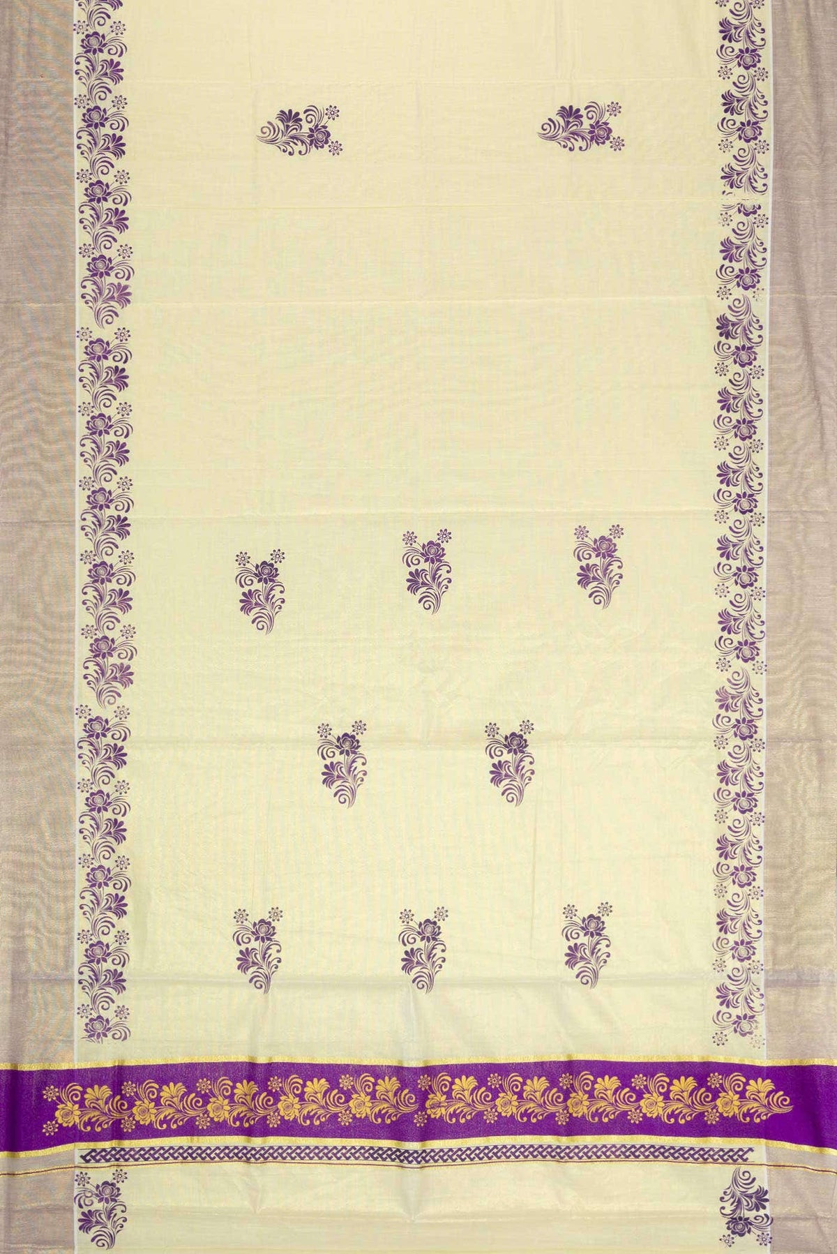 Sandal Dual Tone Kerala Cotton Saree