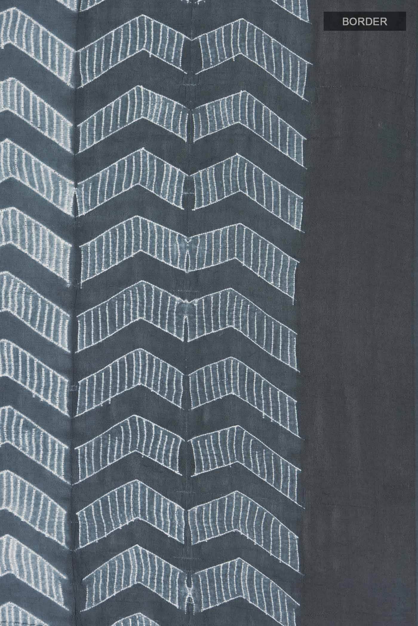 Grey Tussar Silk Saree