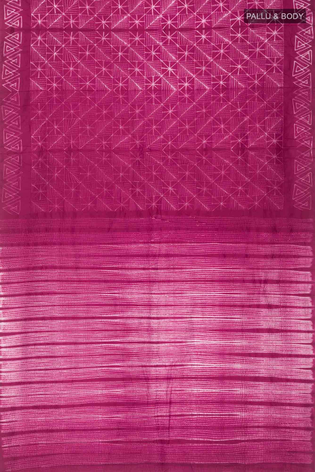 Maroon Printed Silk Saree