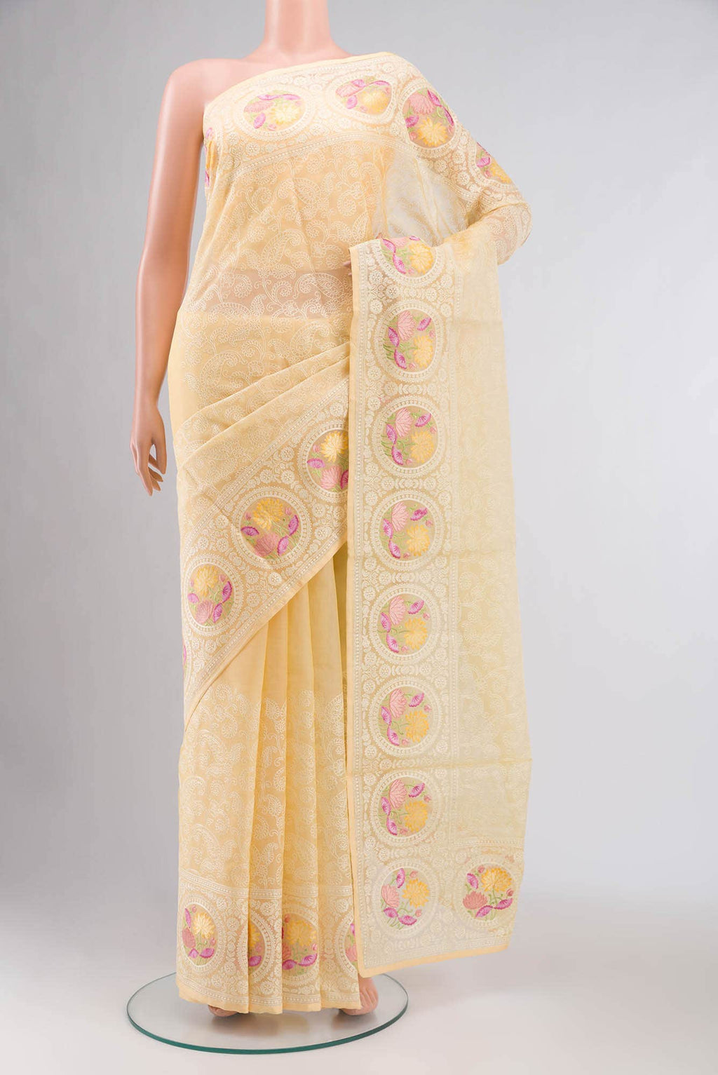 Sandal Organza Silk Saree
