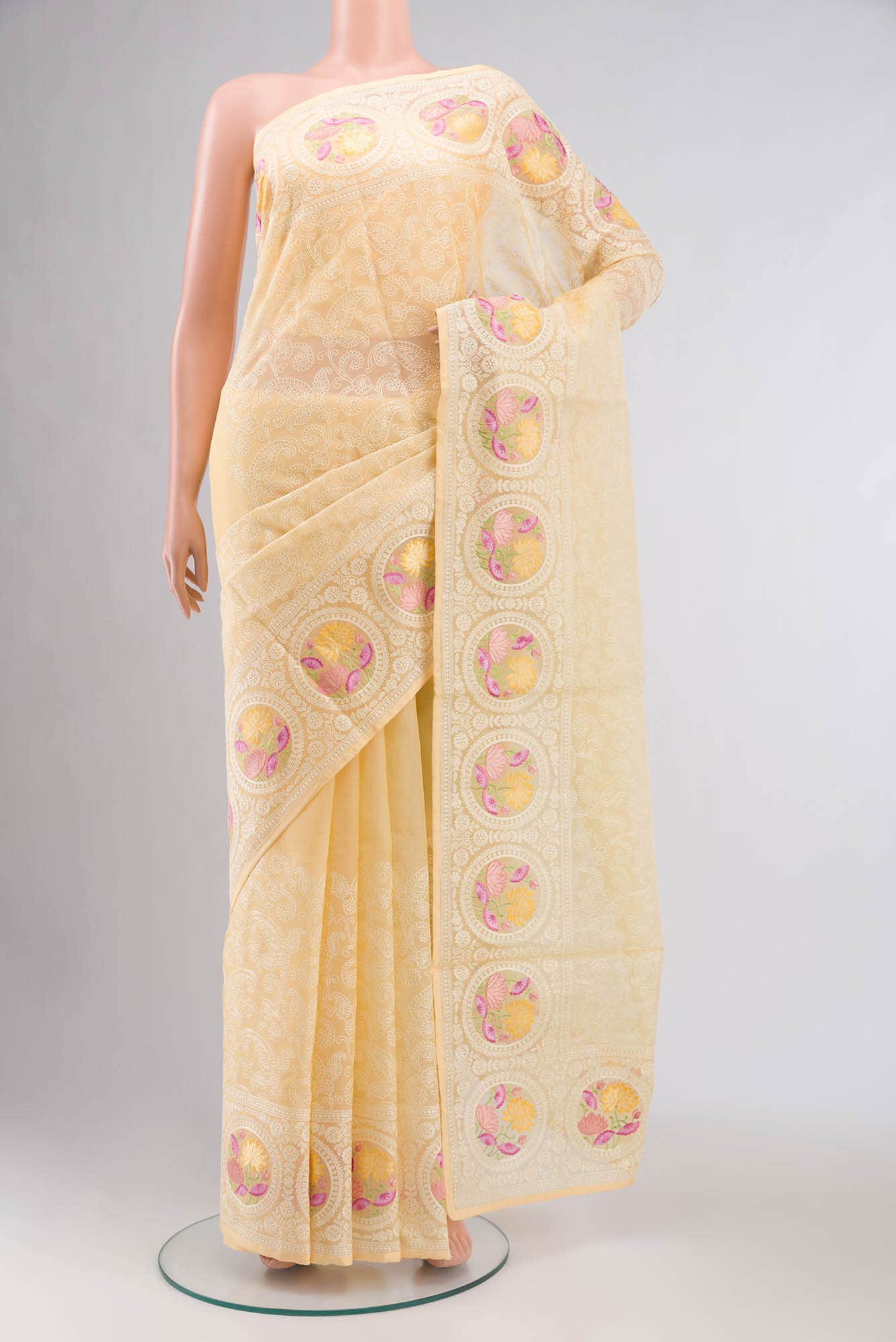 Sandal Organza Silk Saree