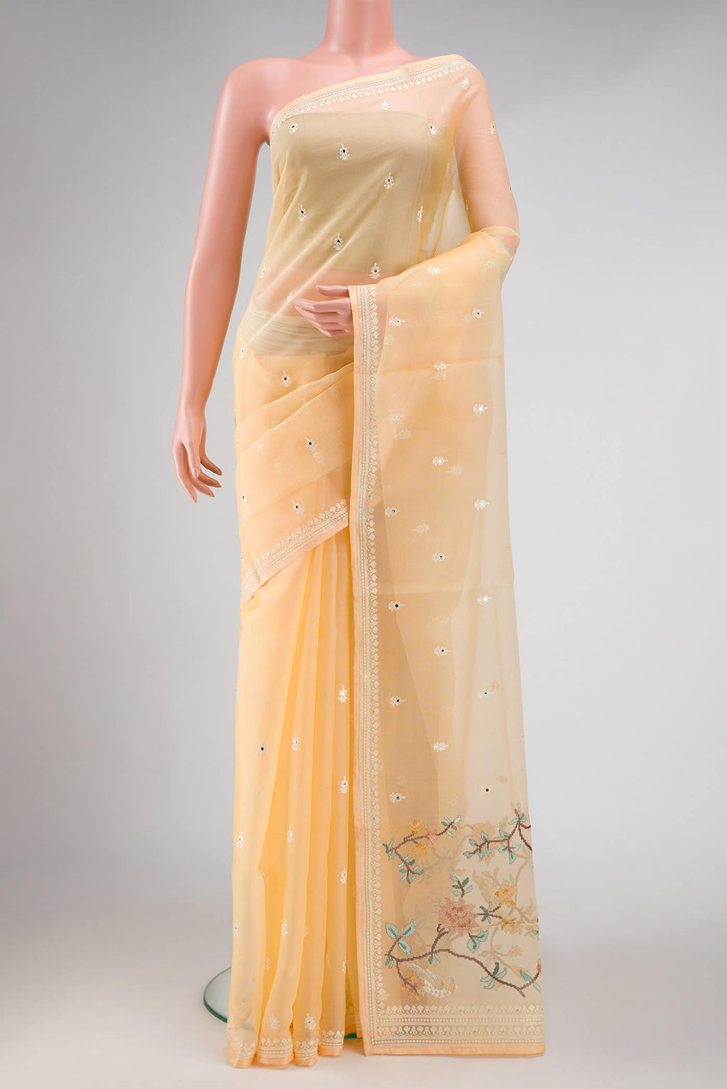 Sandal Organza Silk Saree