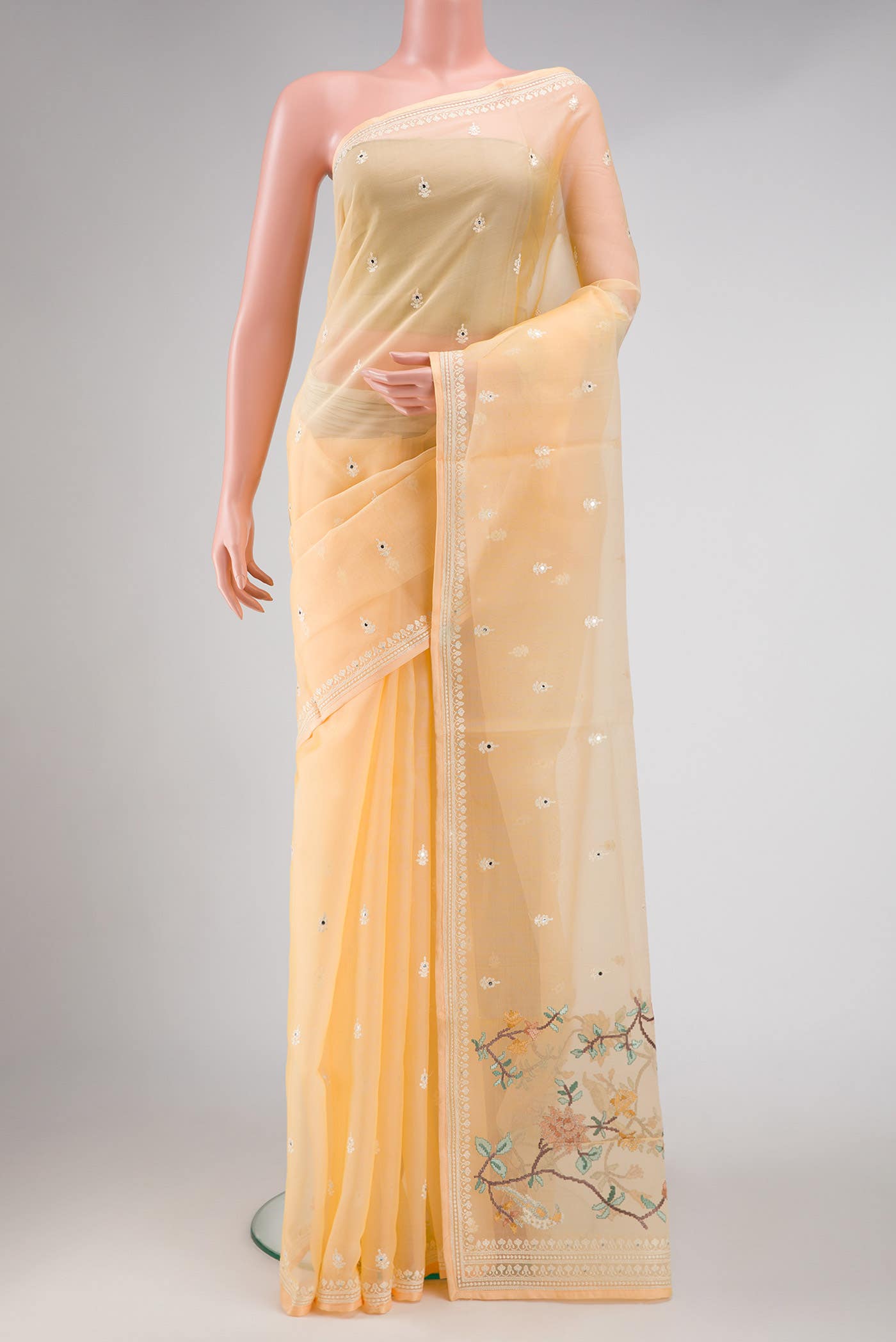 Sandal Organza Silk Saree